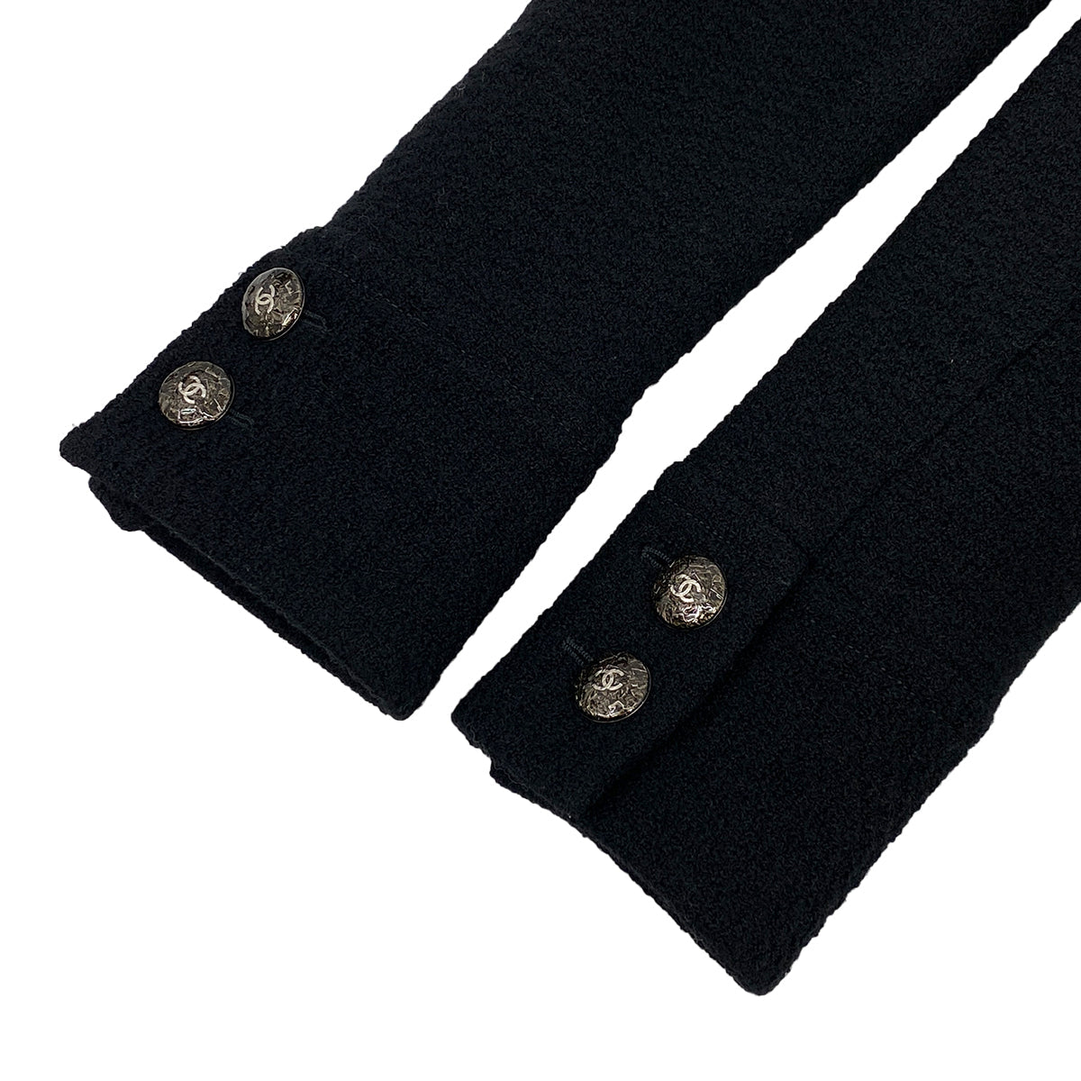 CHANEL COCO BUTTON LONG COAT BLACK WOOL 38 P50 RTW 90319629