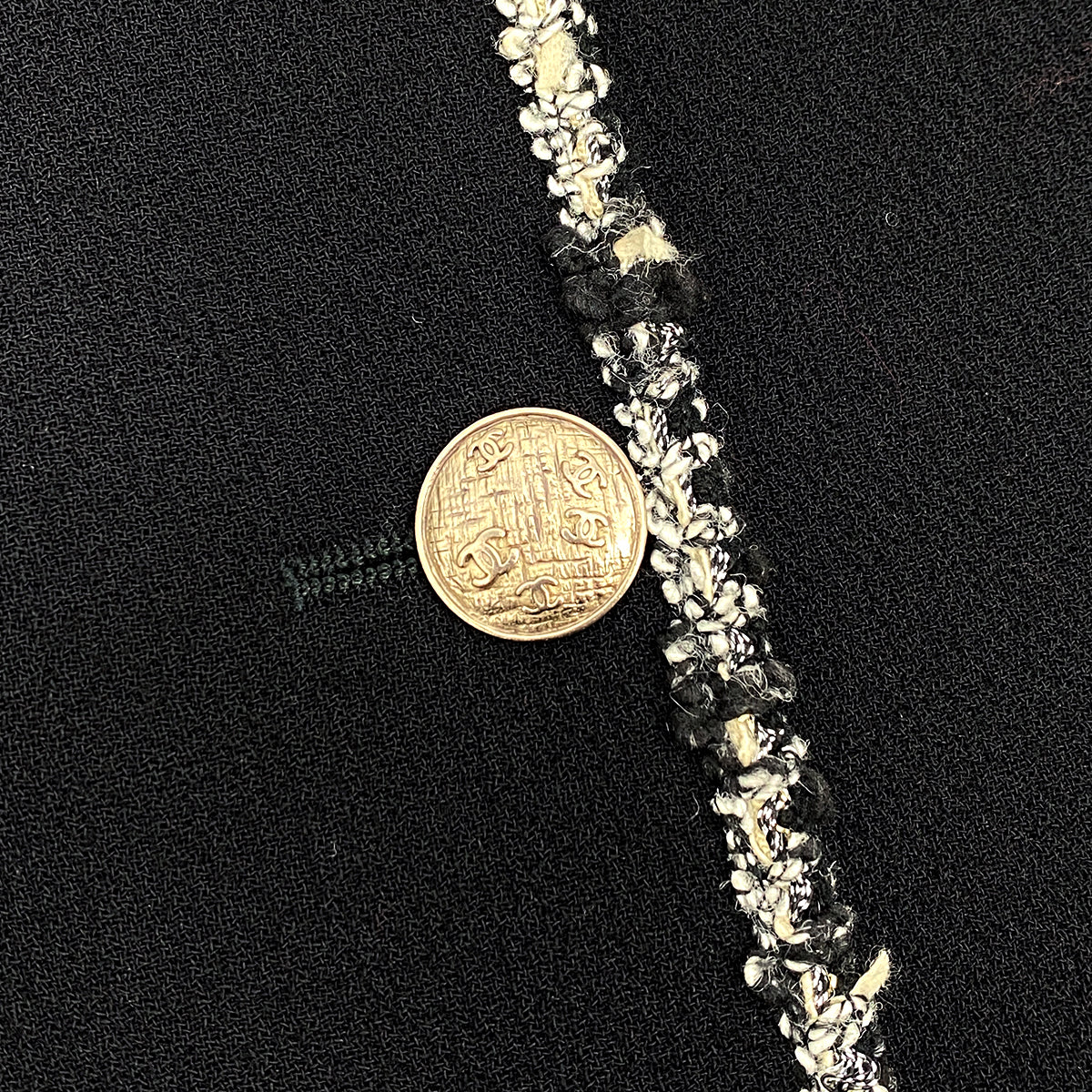 CHANEL COCO BUTTON PATCH JACKET BLACK WOOL 42 05C RTW 90319636