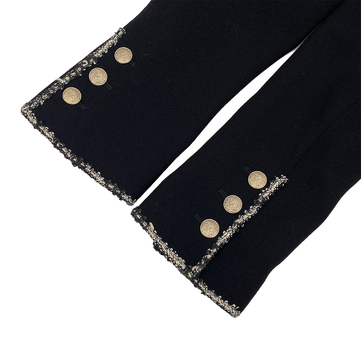 CHANEL COCO BUTTON PATCH JACKET BLACK WOOL 42 05C RTW 90319636