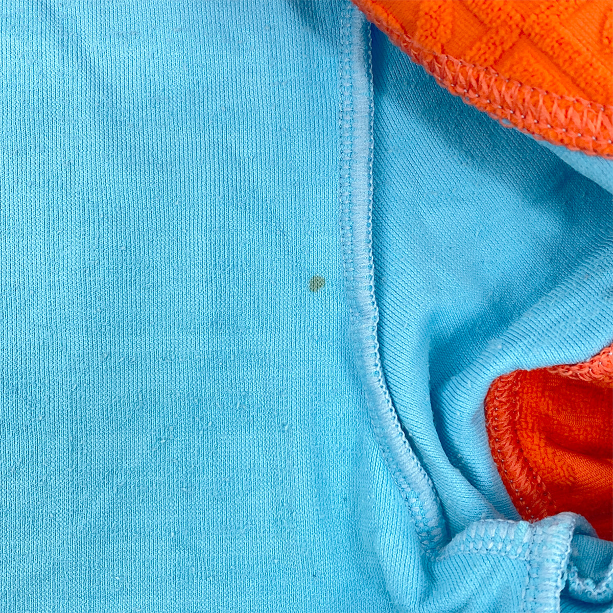 CHANEL COCO HALF SLEEVE TOPS LIGHT BLUE ORANGE NYLON 40 02S RTW 90312712
