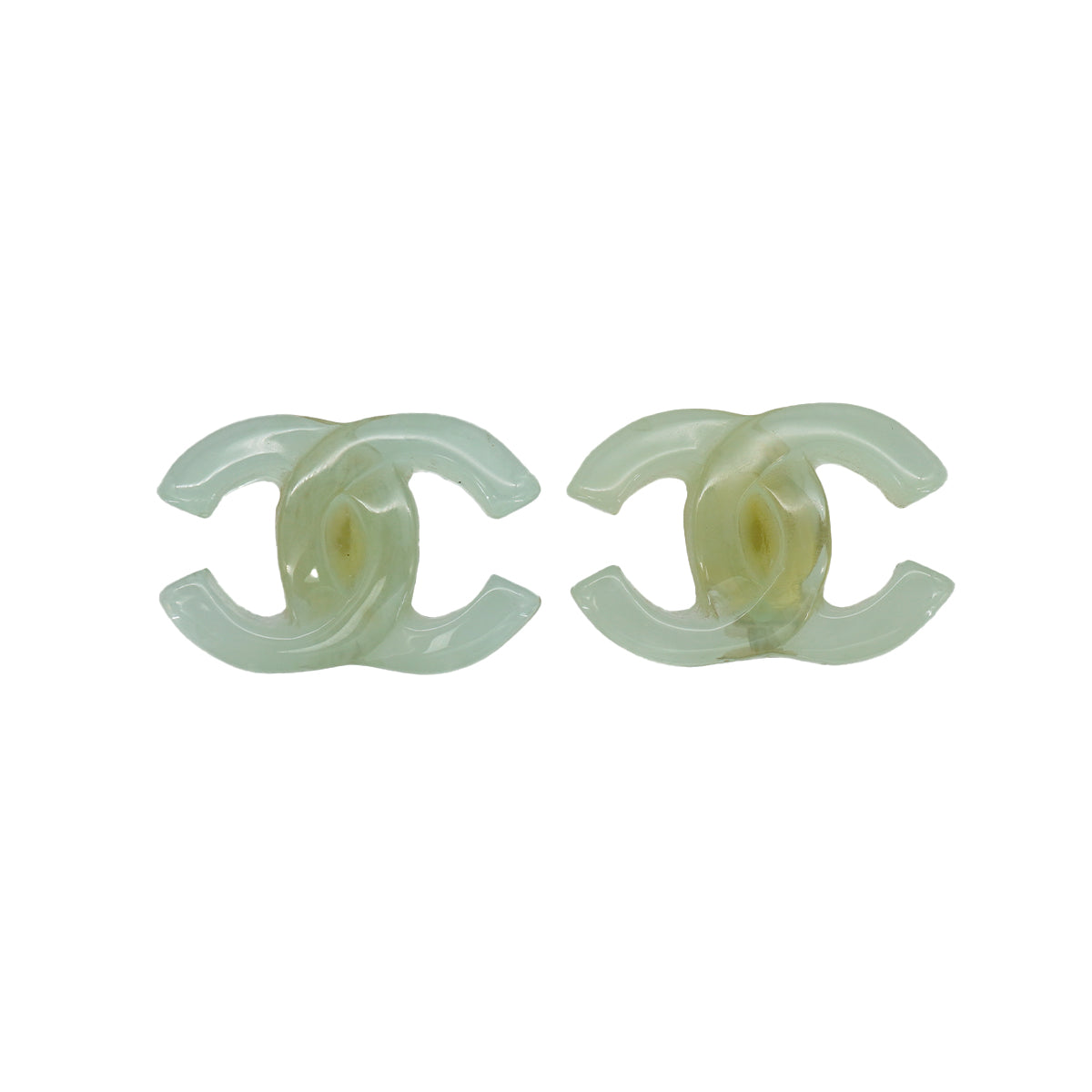 CHANEL EARRINGS COCOMARK GREEN ACCESSORY 01P 90334884