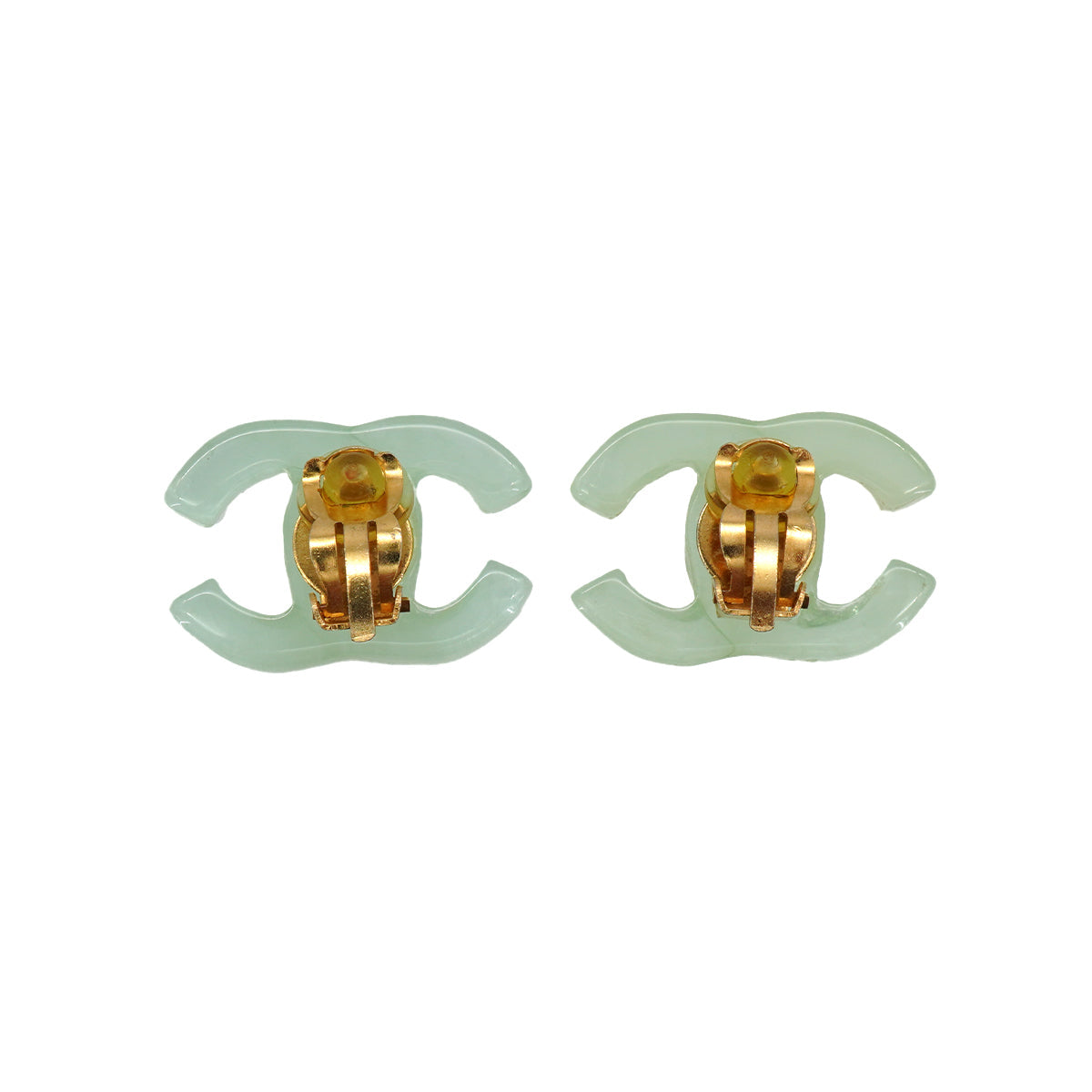 CHANEL EARRINGS COCOMARK GREEN ACCESSORY 01P 90334884
