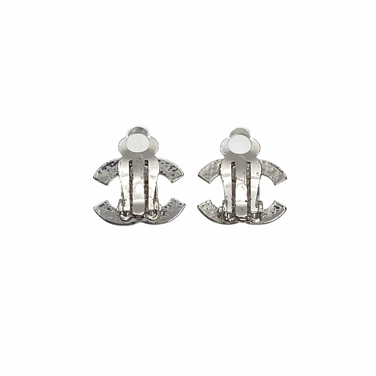 CHANEL EARRINGS COCOMARK RHINESTONE SILVER ACCESSORY 05V 90321058