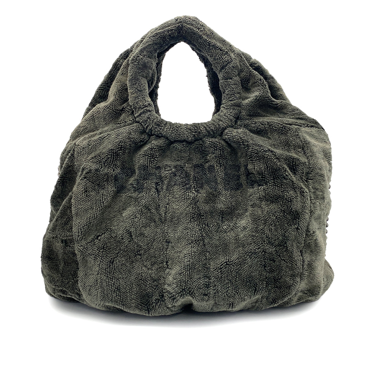 CHANEL FAUX FUR 2WAY CHAIN HAND SHOULDER BAG KAHKI 90321635