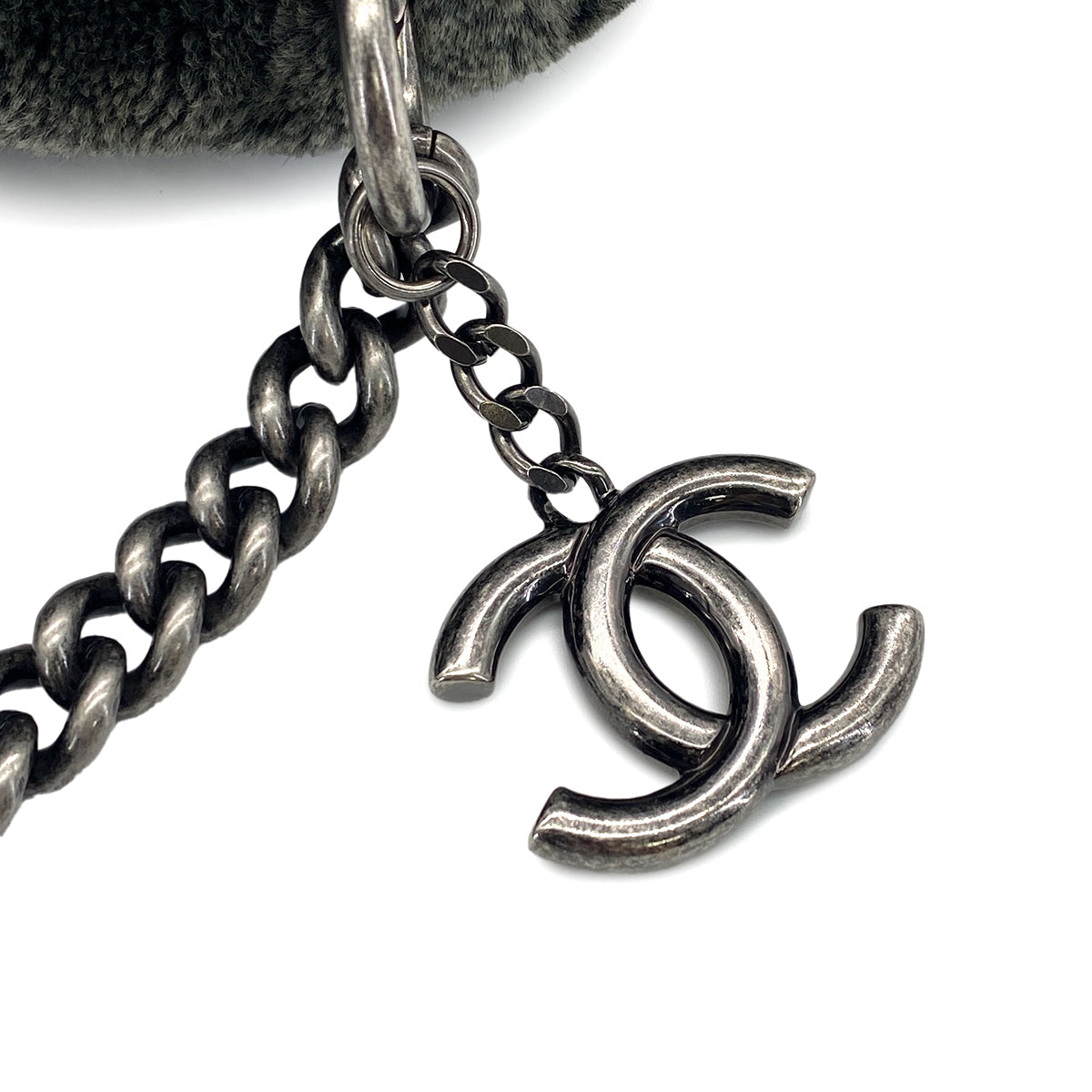 CHANEL FAUX FUR 2WAY CHAIN HAND SHOULDER BAG KAHKI 90321635