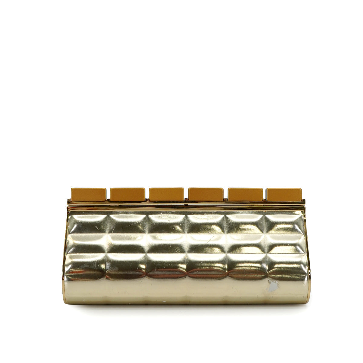 CHANEL GOLD BAR KEYBOARD CLUTCH BAG GOLD PLASTIC LEATHER 90345508