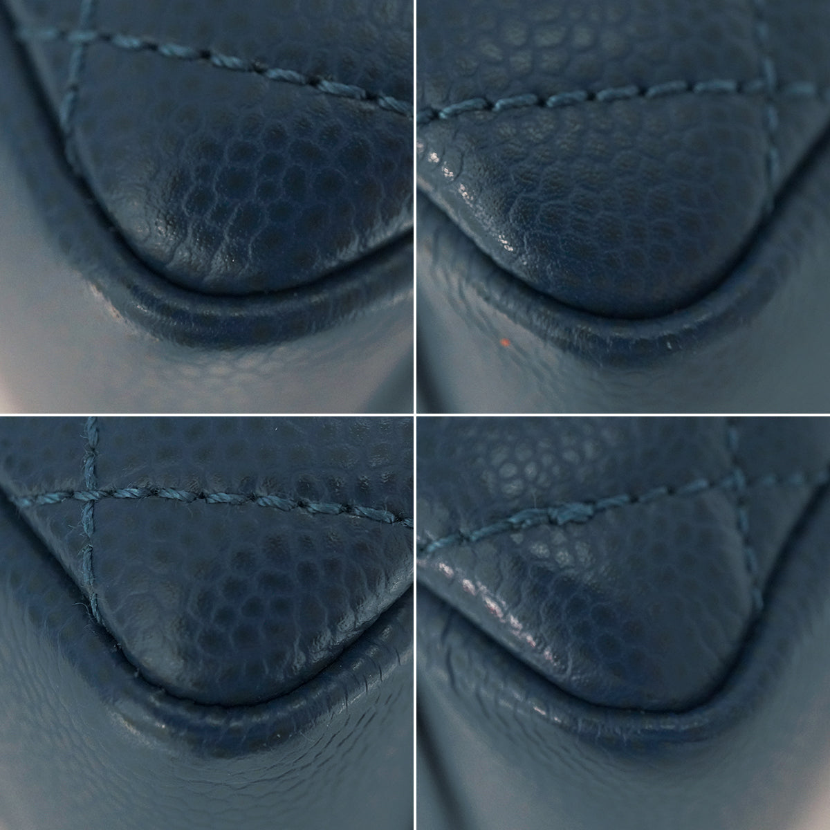 CHANEL GST BIG COCO CHAIN TOTE BAG BLUE CAVIAR SKIN SILVER HARDWARE 90346123