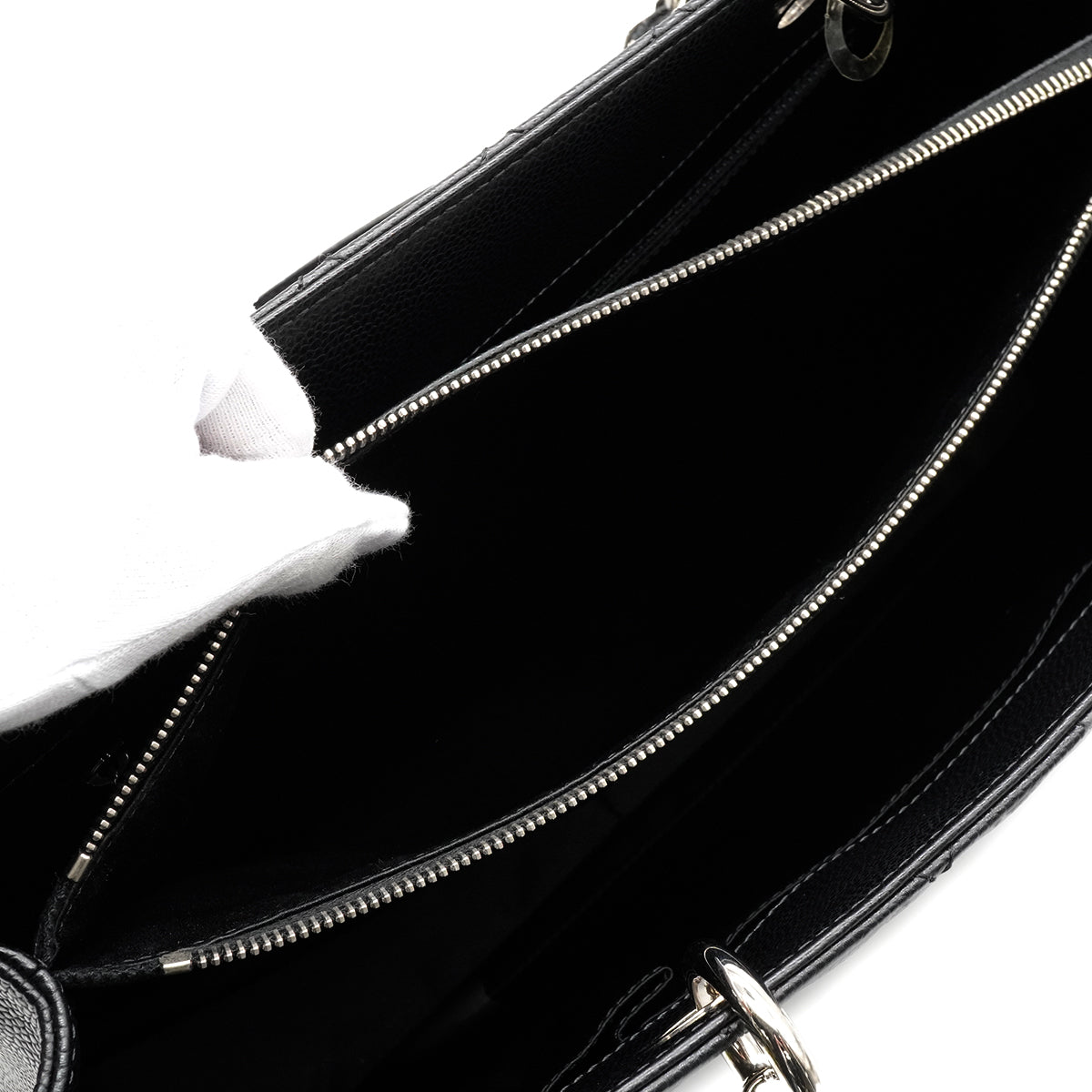 CHANEL GST XL BIG COCO TOTE BAG BLACK CAVIAR SKIN SILVER HARDWARE 90346674