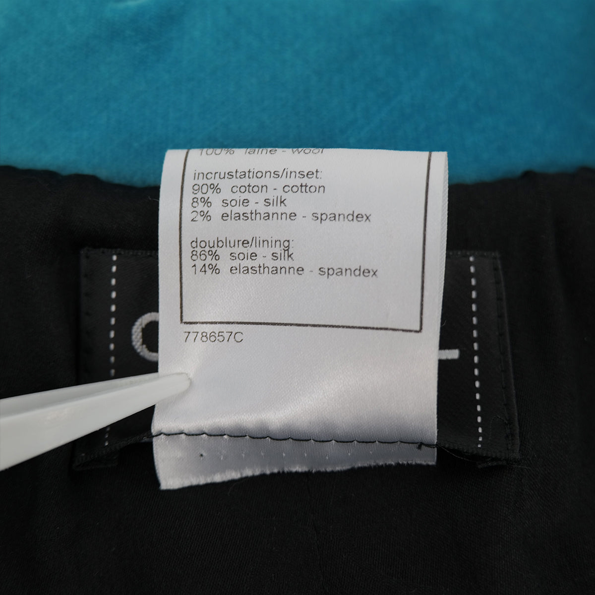 CHANEL JACKET BLUE BLACK WOOL 44 07A RTW 90325369