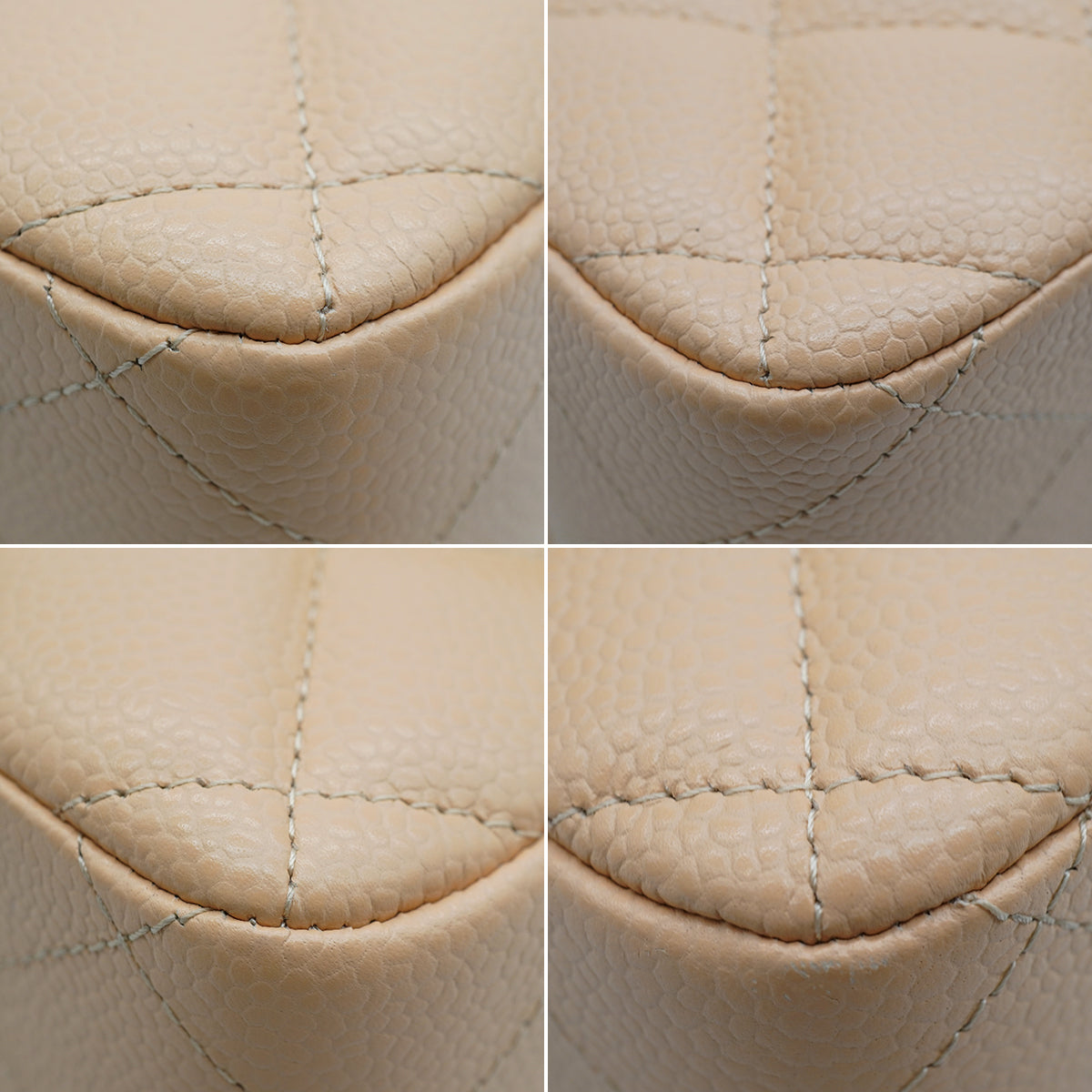 CHANEL JUMBO MATELASSE 30 CHAIN SHOULDER BAG BEIGE CAVIAR SKIN SILVER HARDWARE 90345068