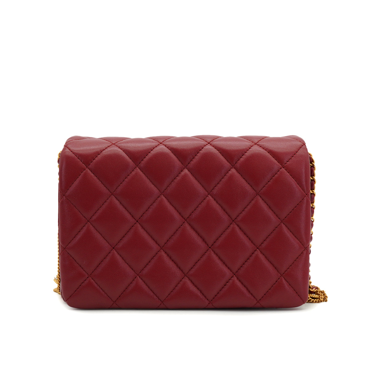 CHANEL MATELASSE CHAIN SHOULDER BAG BORDEAUX LAMB SKIN GOLD HARDWARE 90334160