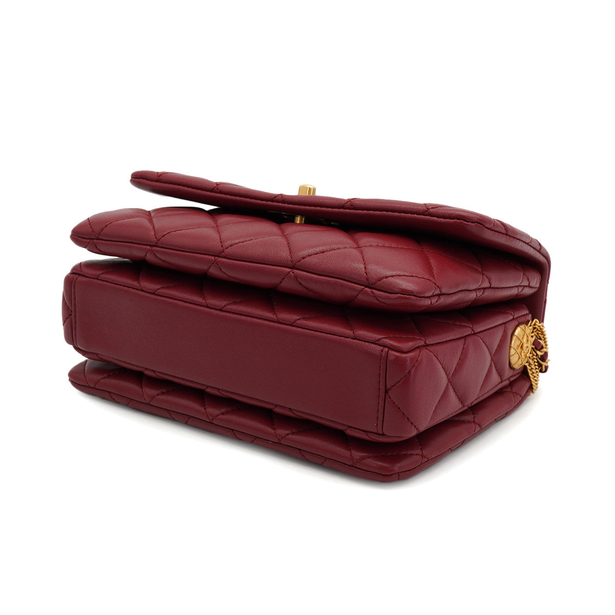 CHANEL MATELASSE CHAIN SHOULDER BAG BORDEAUX LAMB SKIN GOLD HARDWARE 90334160