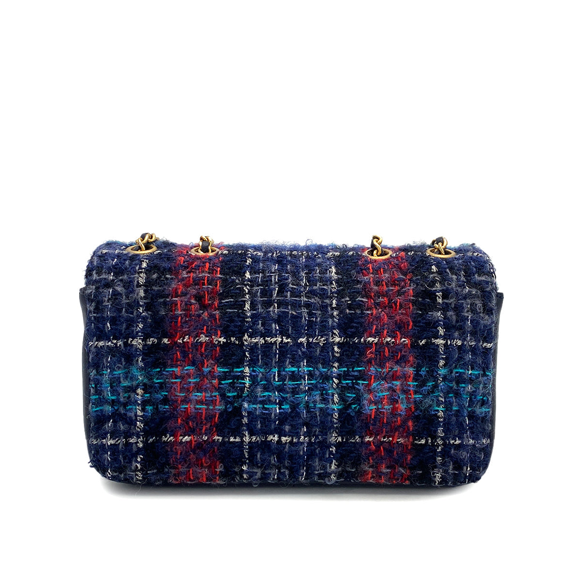 CHANEL MATELASSE CHAIN SHOULDER BAG MULTICOLOR TWEED GOLD HARDWARE 90317288