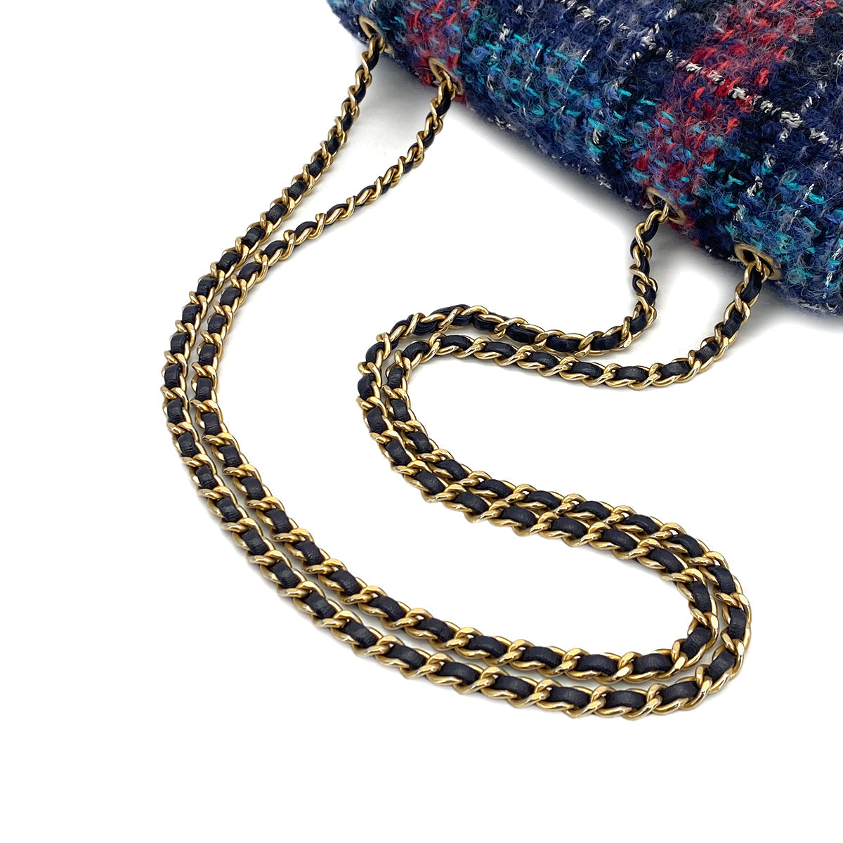 CHANEL MATELASSE CHAIN SHOULDER BAG MULTICOLOR TWEED GOLD HARDWARE 90317288