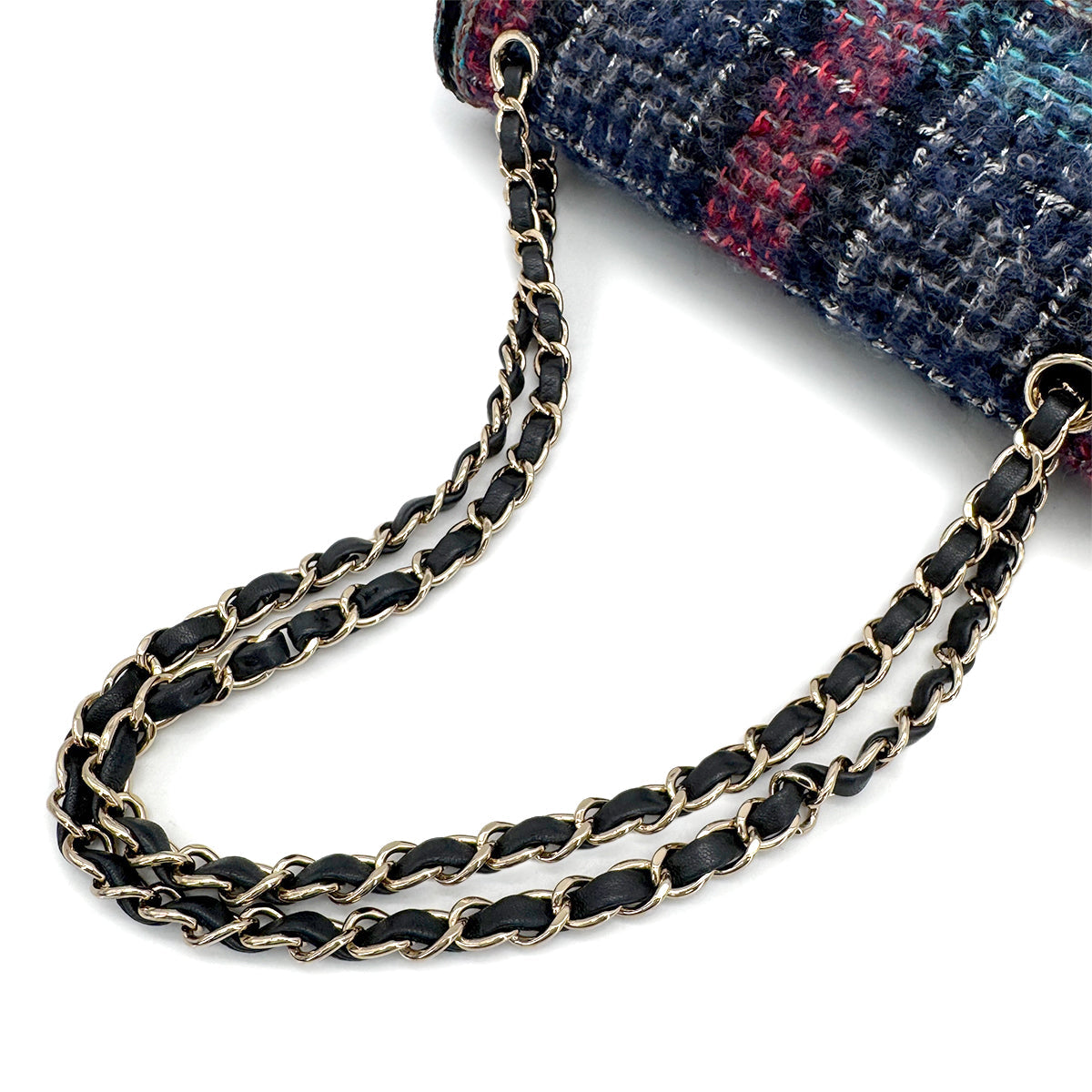 CHANEL MATELASSE CHAIN SHOULDER BAG MULTICOLOR TWEED GOLD HARDWARE 90318757
