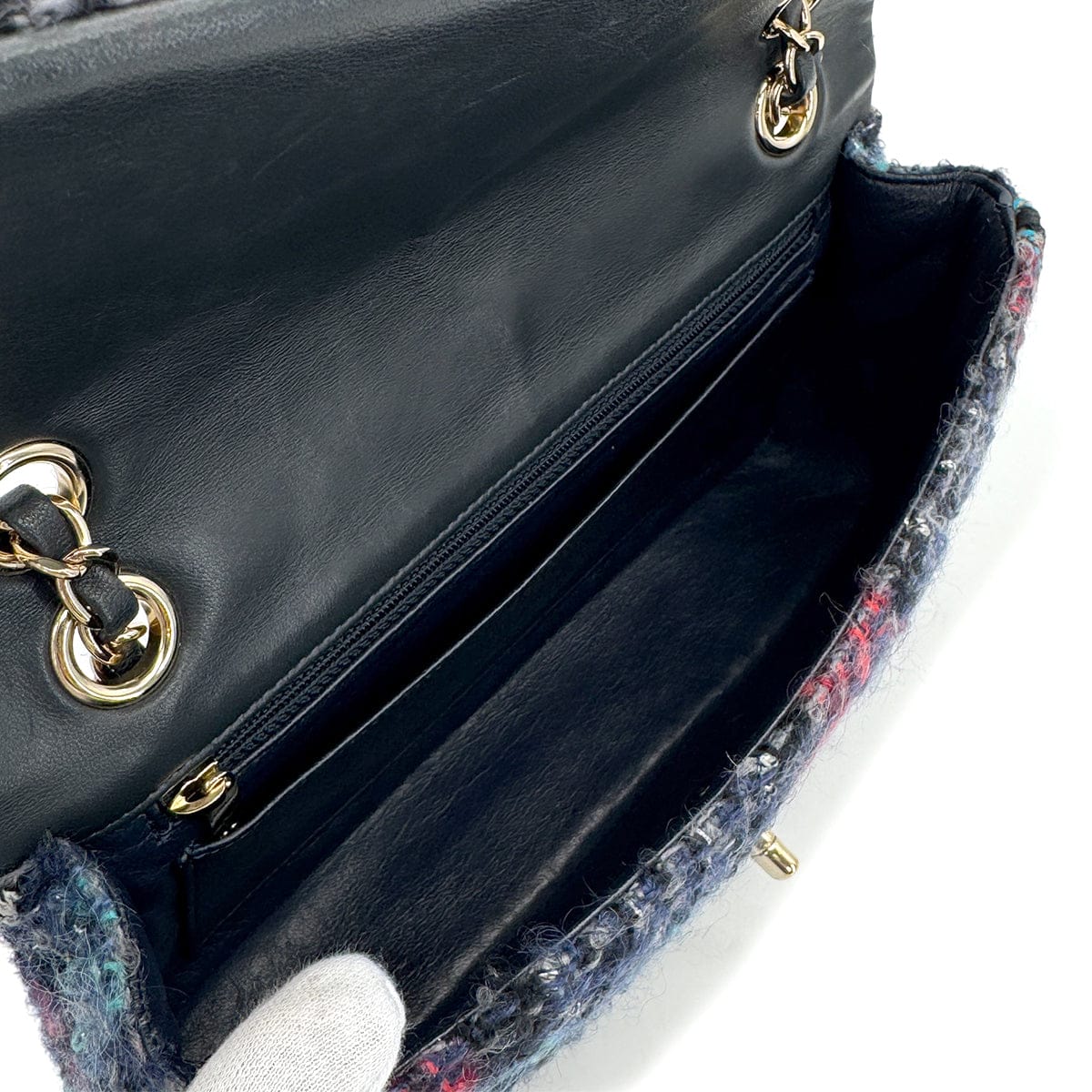CHANEL MATELASSE CHAIN SHOULDER BAG MULTICOLOR TWEED GOLD HARDWARE 90318757