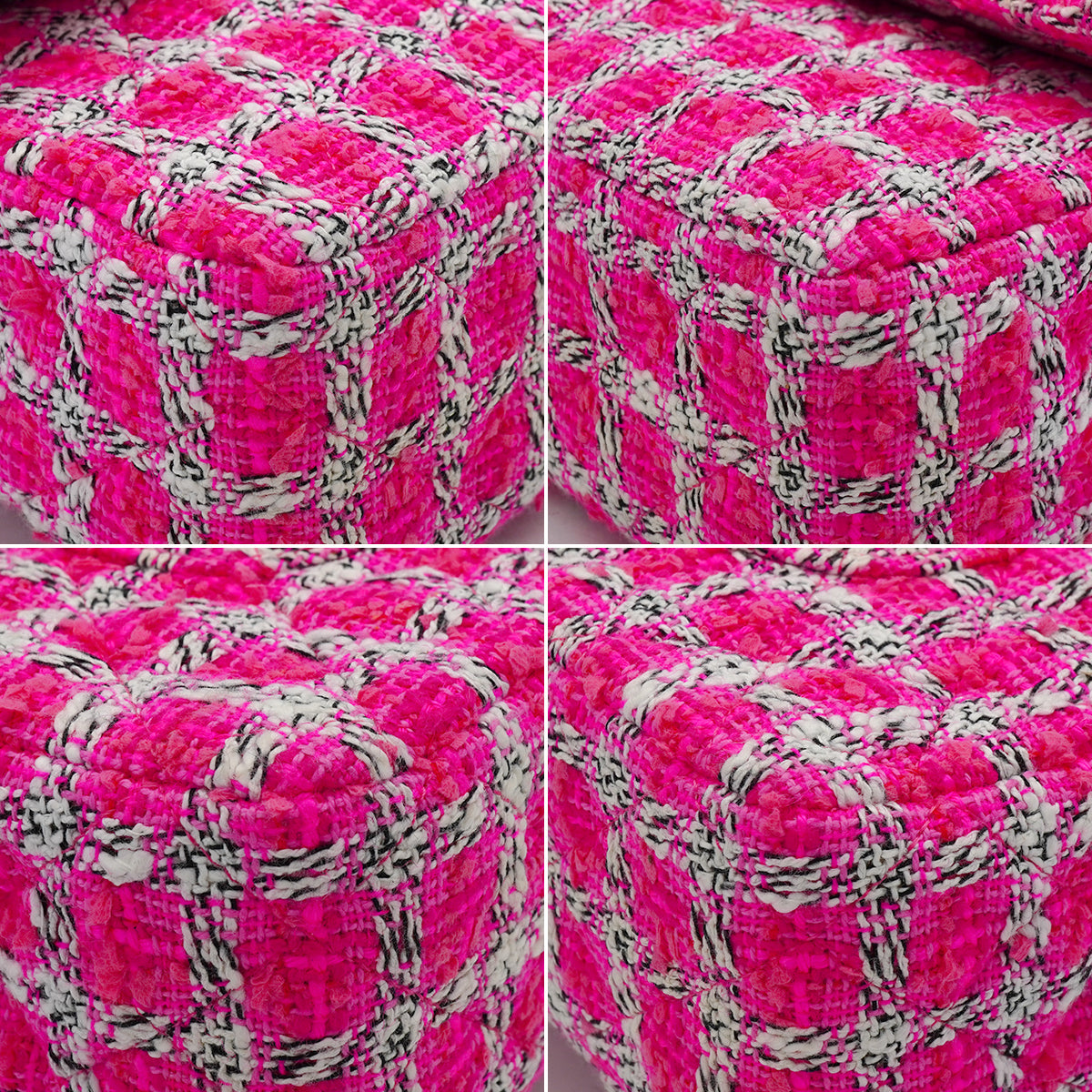 CHANEL MATELASSE CHAIN SHOULDER BAG PINK TWEED SILVER HARDWARE 90335041