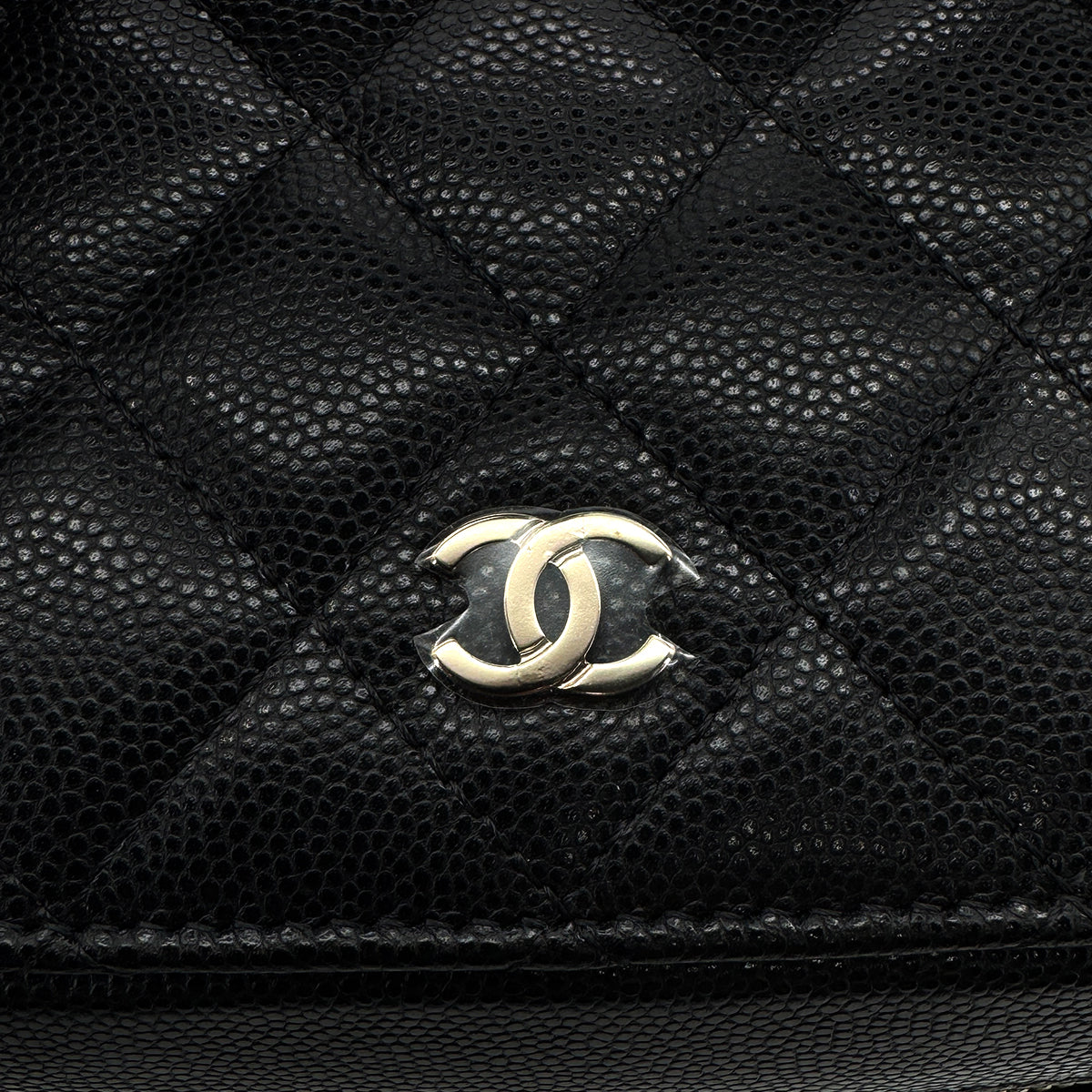 CHANEL MATELASSE VANITY HAND BAG BLACK CAVIAR SKIN GOLD HARDWARE 90319989