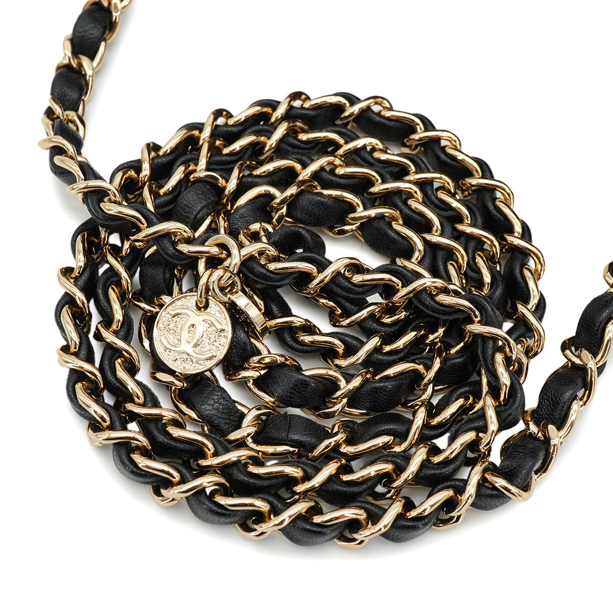 CHANEL CAMELLIA CHAIN SHOULDER BAG BLACK PINK TWEED GOLD HARDWARE 90335837