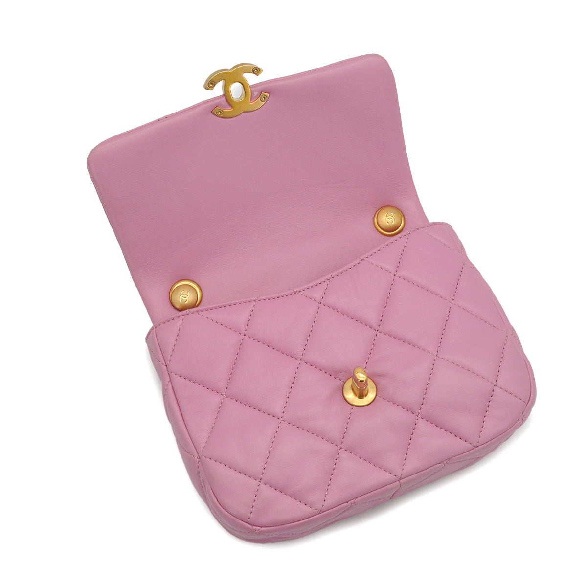 CHANEL MATELASSE CHAIN SHOULDER BAG PINK LAMB SKIN GOLD HARDWARE 90334166
