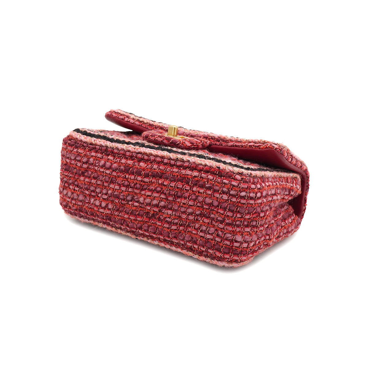CHANEL MINI MATELASSE CHAIN SHOULDER BAG PINK TWEED GOLD HARDWARE 90334158