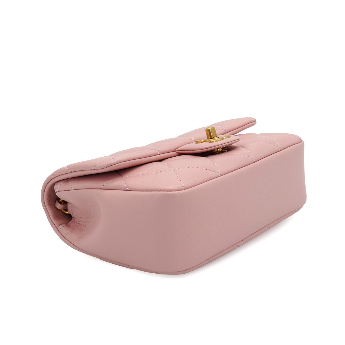 CHANEL MINI MATELASSE HEART CHARM CHAIN SHOULDER BAG PINK LAMB SKIN GOLD HARDWARE 90335891