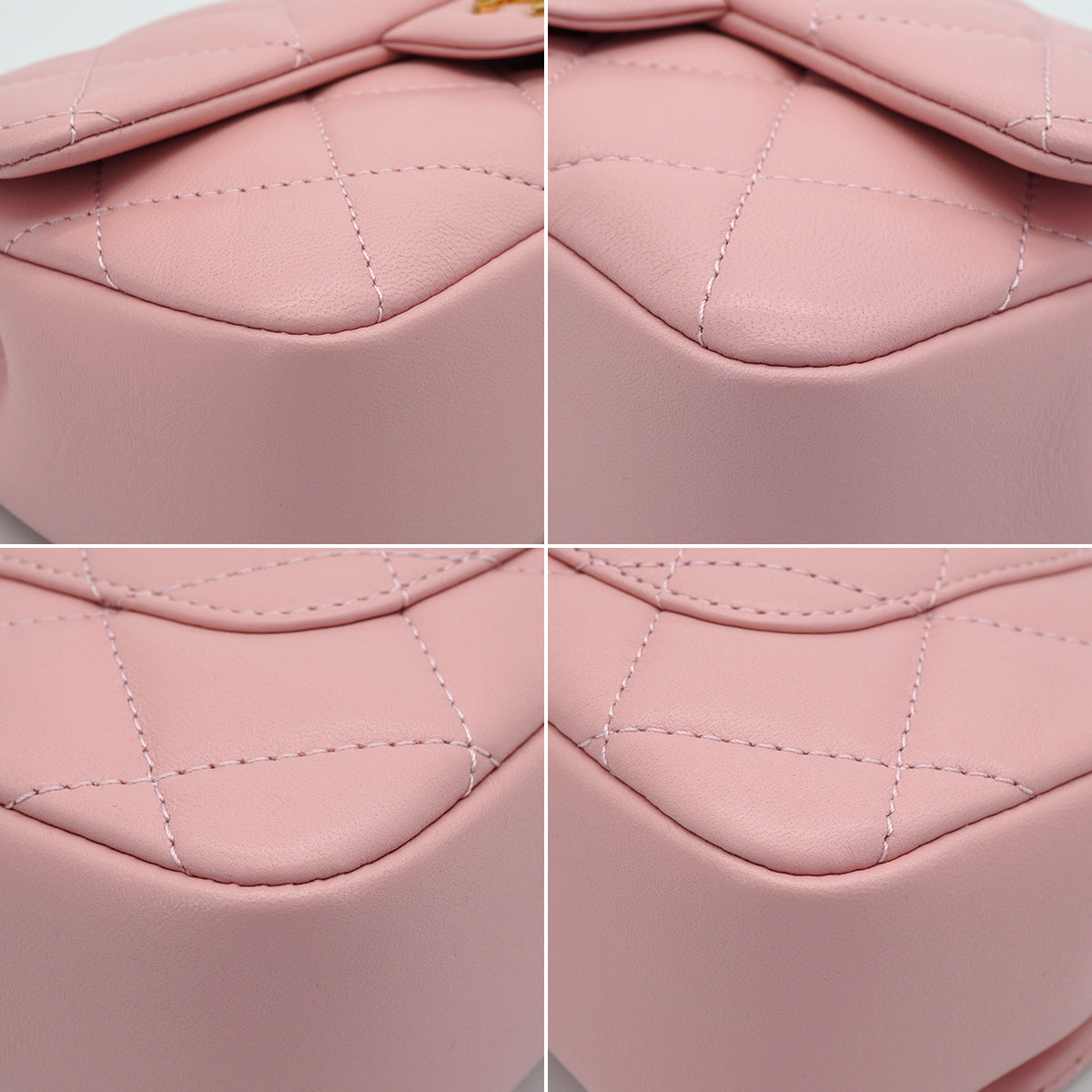 CHANEL MINI MATELASSE HEART CHARM CHAIN SHOULDER BAG PINK LAMB SKIN GOLD HARDWARE 90335891