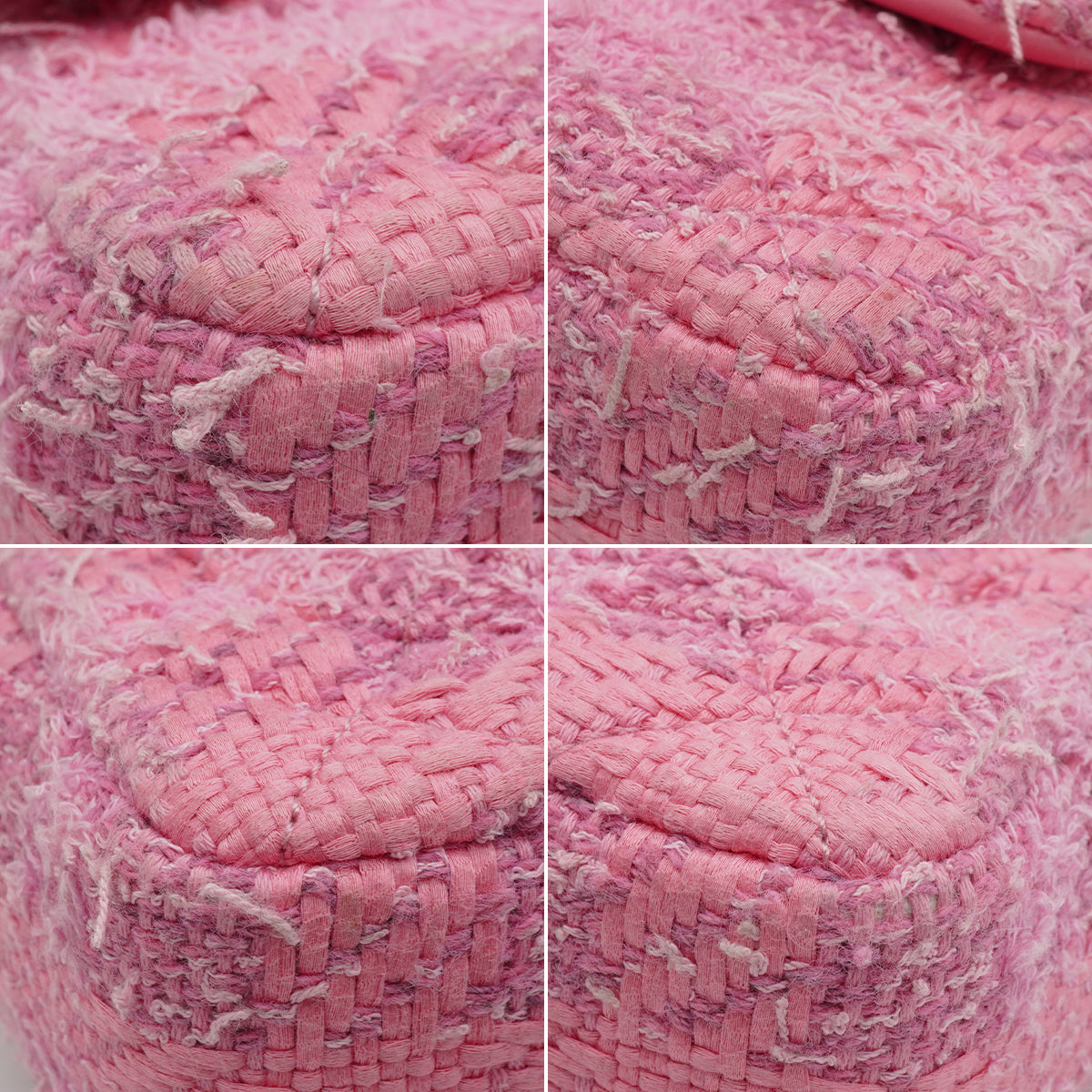 CHANEL MINI MATELASSE FAUX PEARL CHAIN SHOULDER BAG PINK TWEED GOLD HARDWARE 90339652