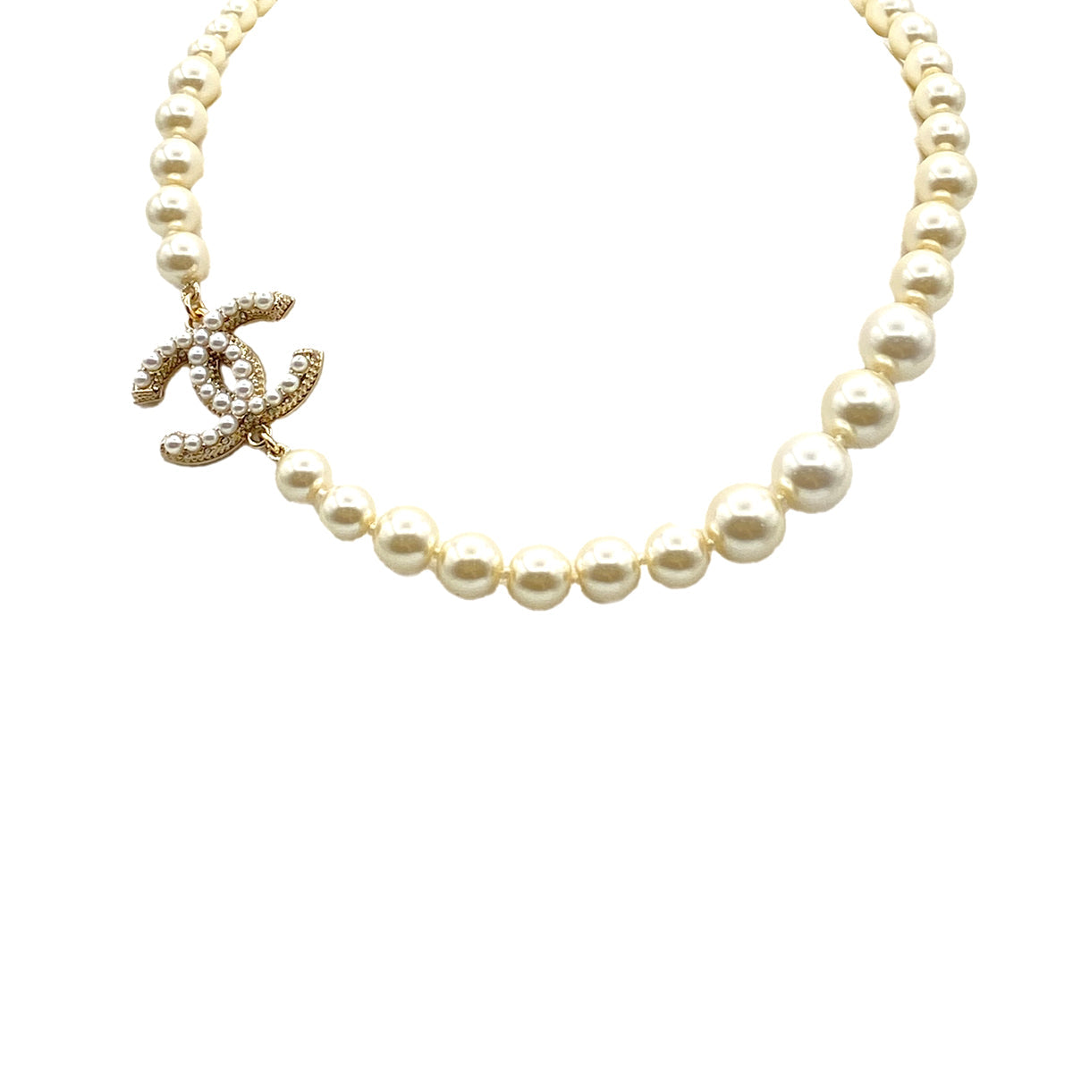 CHANEL NECKLACE COCOMARK FAUX PEARL GOLD ACCESSORY B23C 90328126