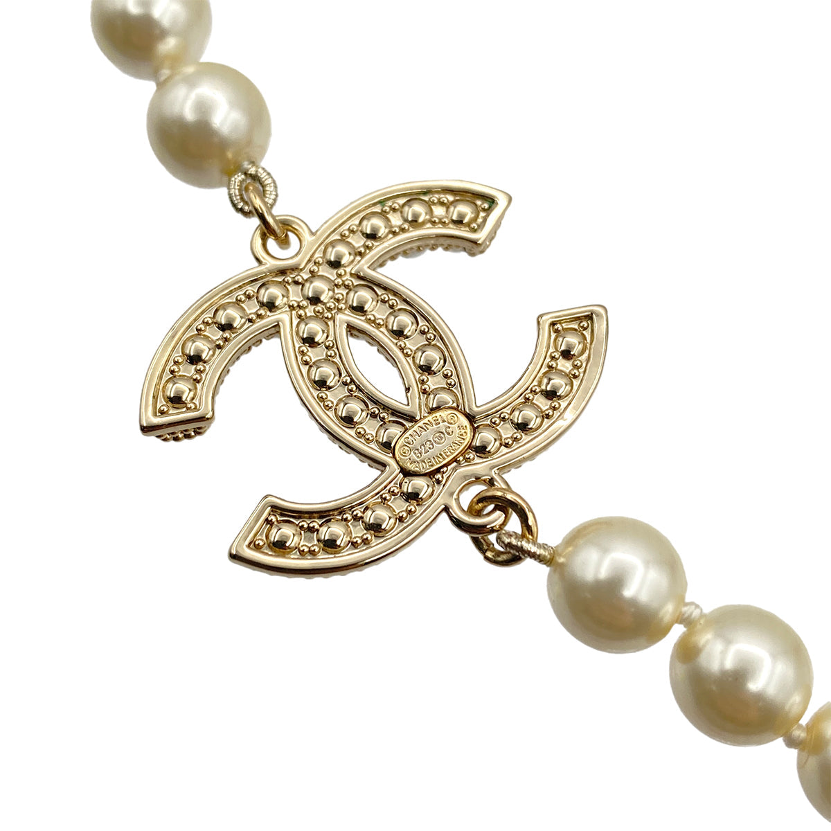 CHANEL NECKLACE COCOMARK FAUX PEARL GOLD ACCESSORY B23C 90328126