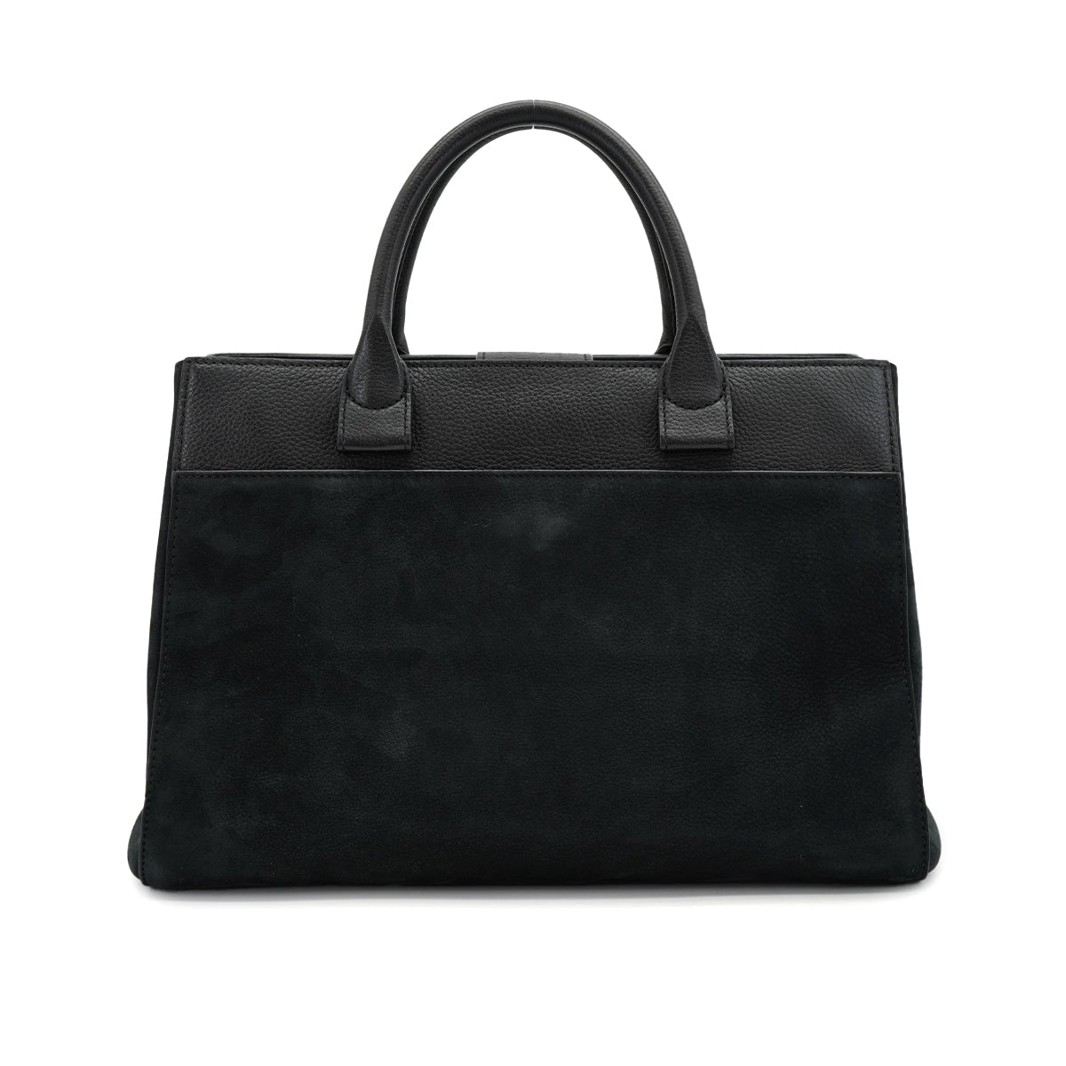 CHANEL NEO EXECUTIVE TOTE SHOULDER BAG BLACK LEATHER SILVER HARDWARE 90330949