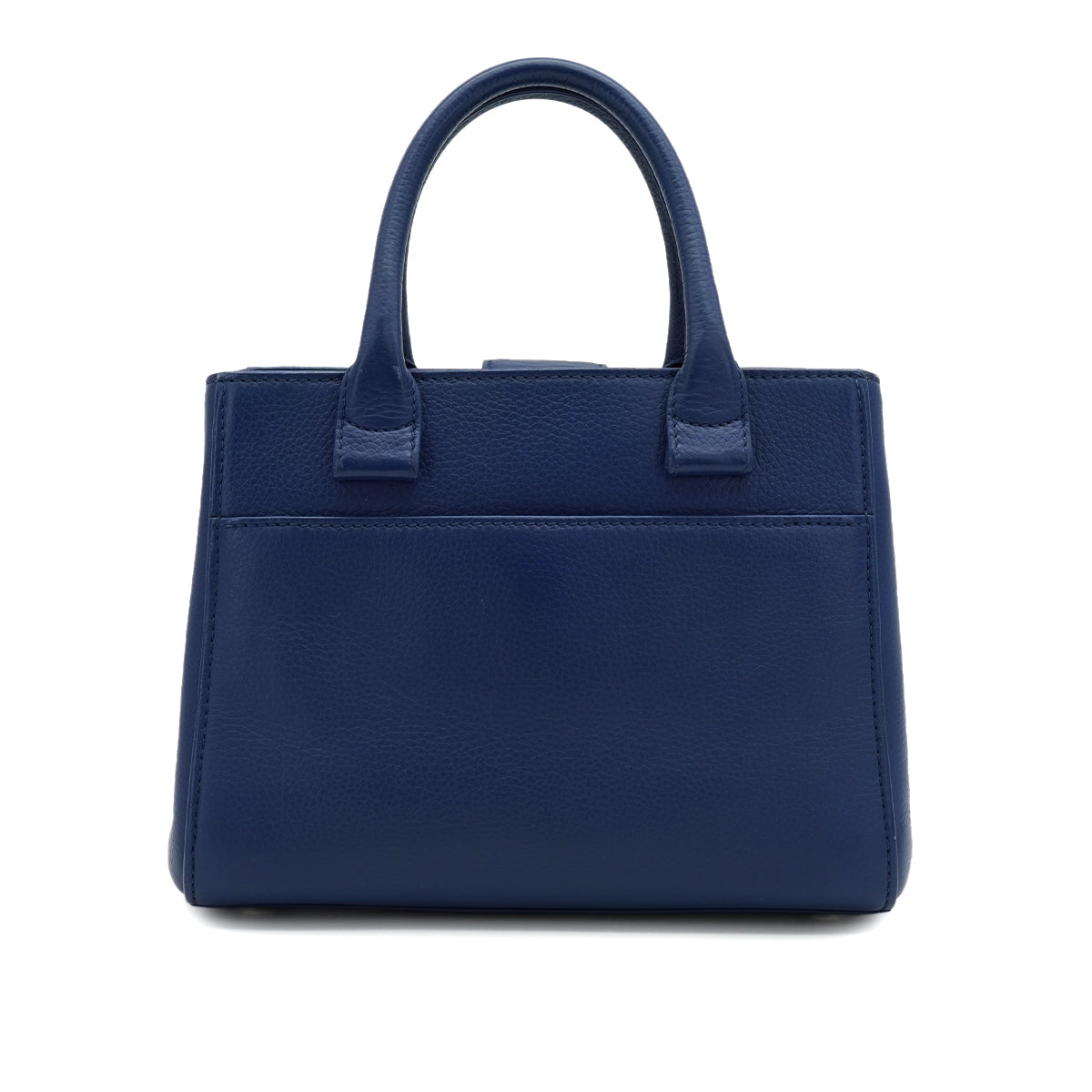 CHANEL NEO EXECUTIVE TOTE SHOULDER BAG BLUE LEATHER SILVER HARDWARE 90331963