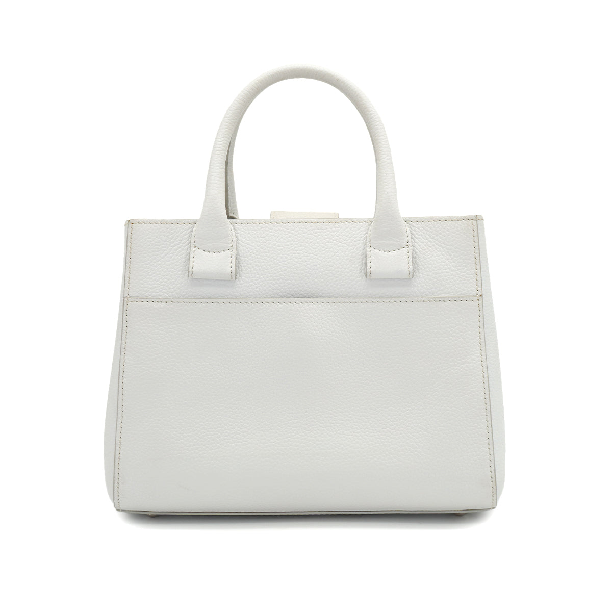 CHANEL NEO EXECUTIVE TOTE SHOULDER BAG WHITE LEATHER SILVER HARDWARE 90327109
