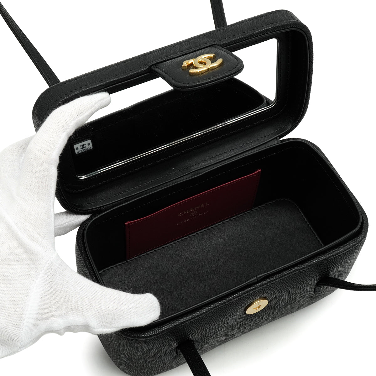 CHANEL PREPPY COCO LONG VANITY BLACK CAVIAR SKIN GOLD HARDWARE 90330277