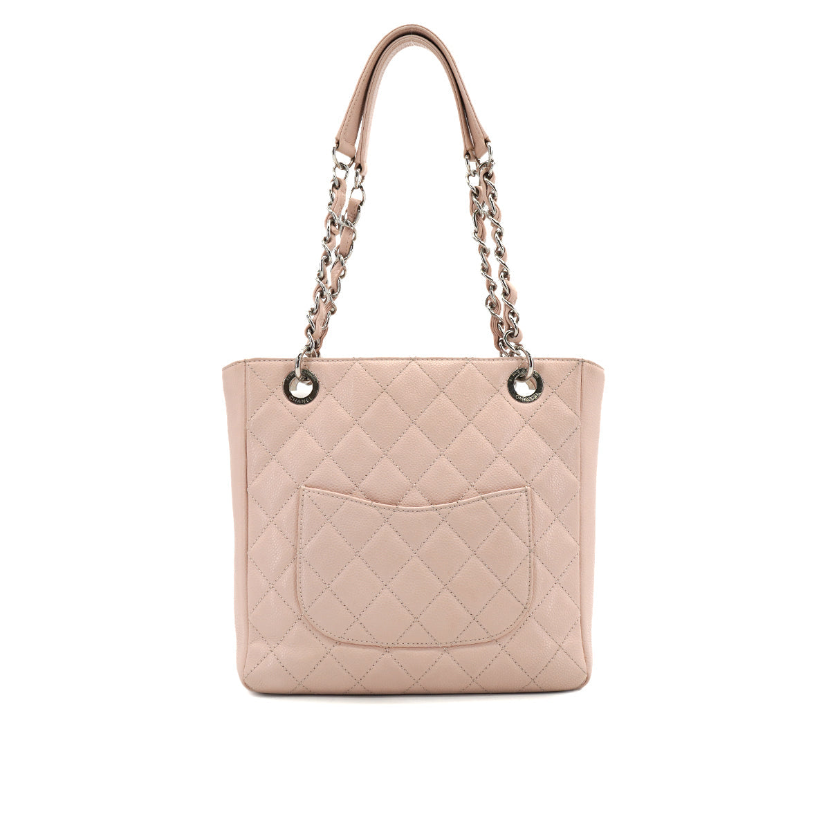 CHANEL PST CHAIN TOTE BAG PINK CAVIAR SKIN SILVER HARDWARE 90325798