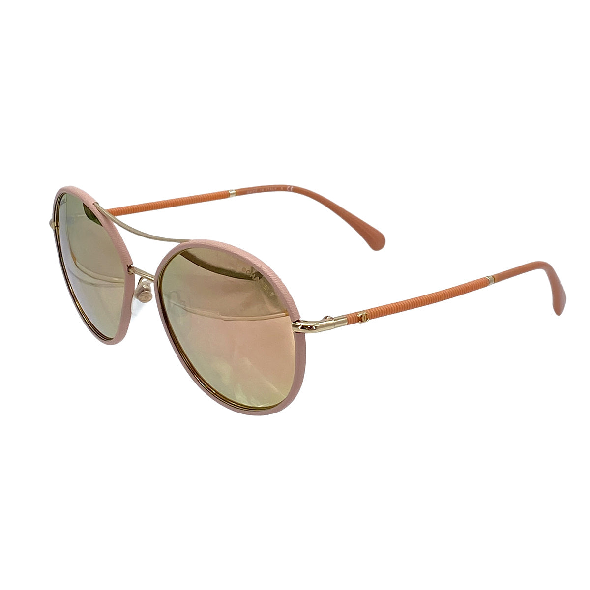 CHANEL SUNGLASSES COCOMARK TEARDROP PINK GOLD EYEWEAR 90322038