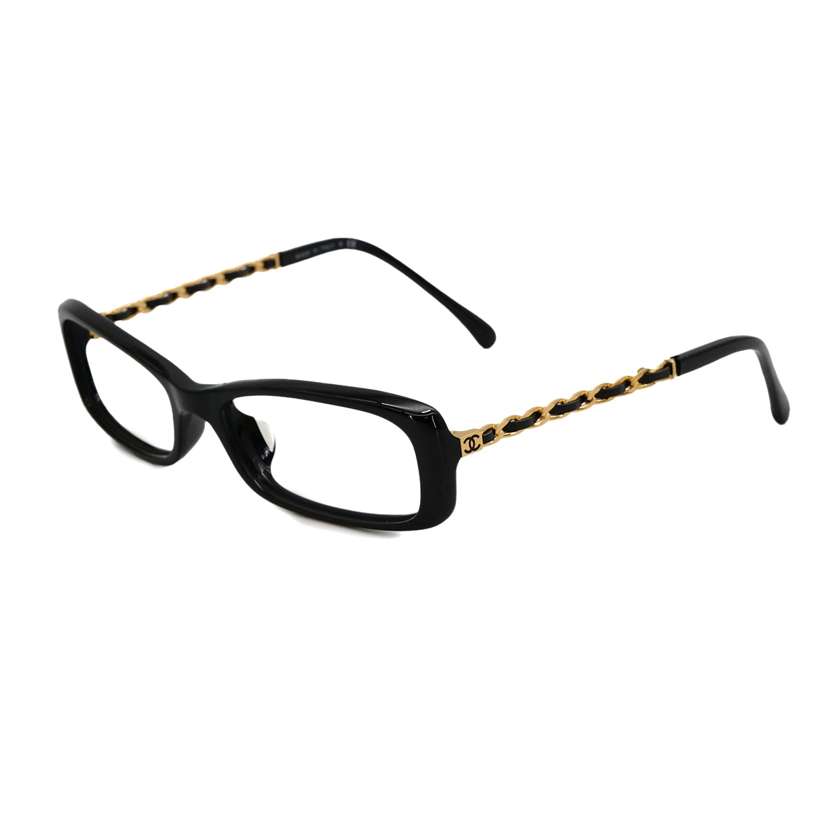 CHANEL GLASSES FRAME ONLY COCOMARK CHAIN BLACK EYEWEAR 90317193