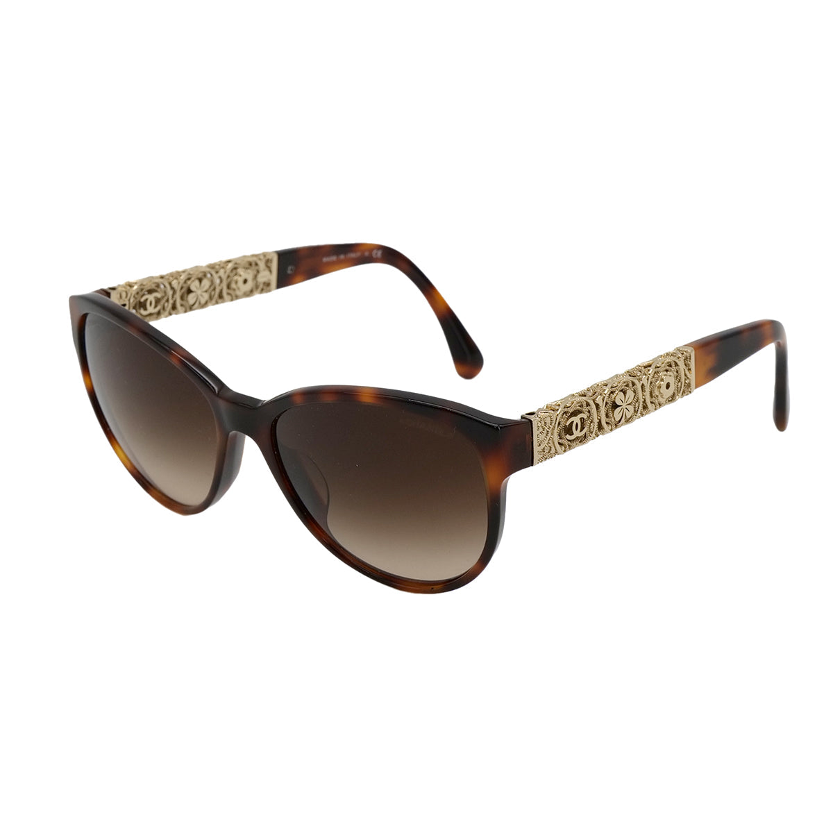CHANEL SUNGLASSES ICON COCOMARK BROWN GOLD EYEWEAR 90312959