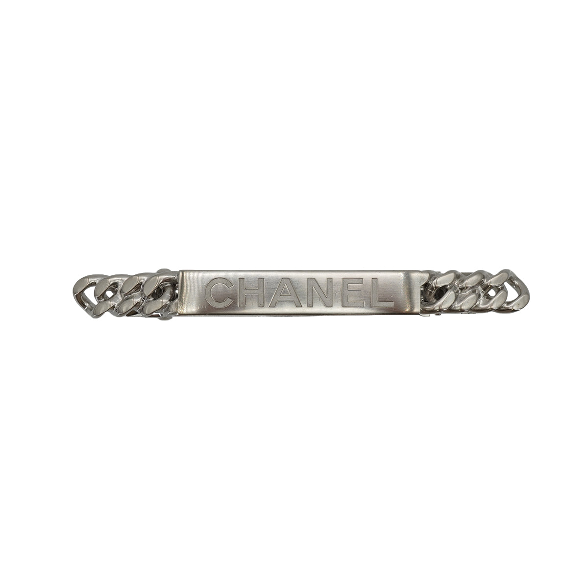 CHANEL VALLETTA LOGO SILVER HAIR ACCESSORY B15P 90334276