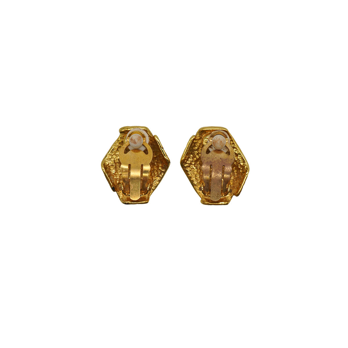 VINTAGE CHANEL EARRINGS LOGO GOLD ACCESSORY 96P 90331680