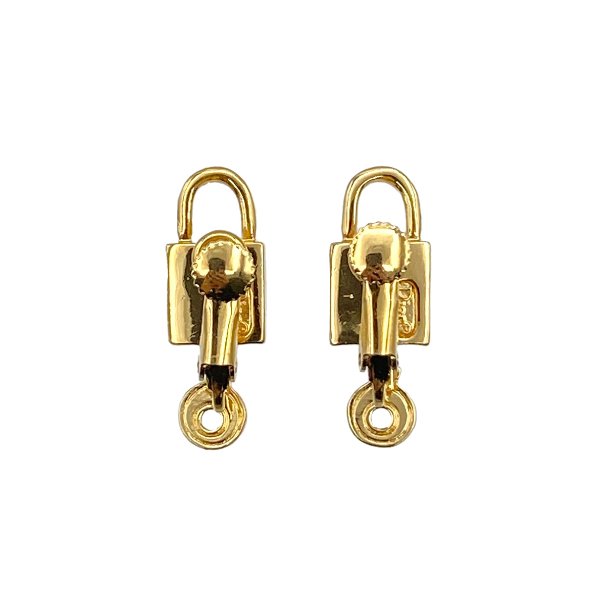 CHRISTIAN DIOR EARRINGS LOGO LOCK KEY MOTIF GOLD ACCESSORY 90328128