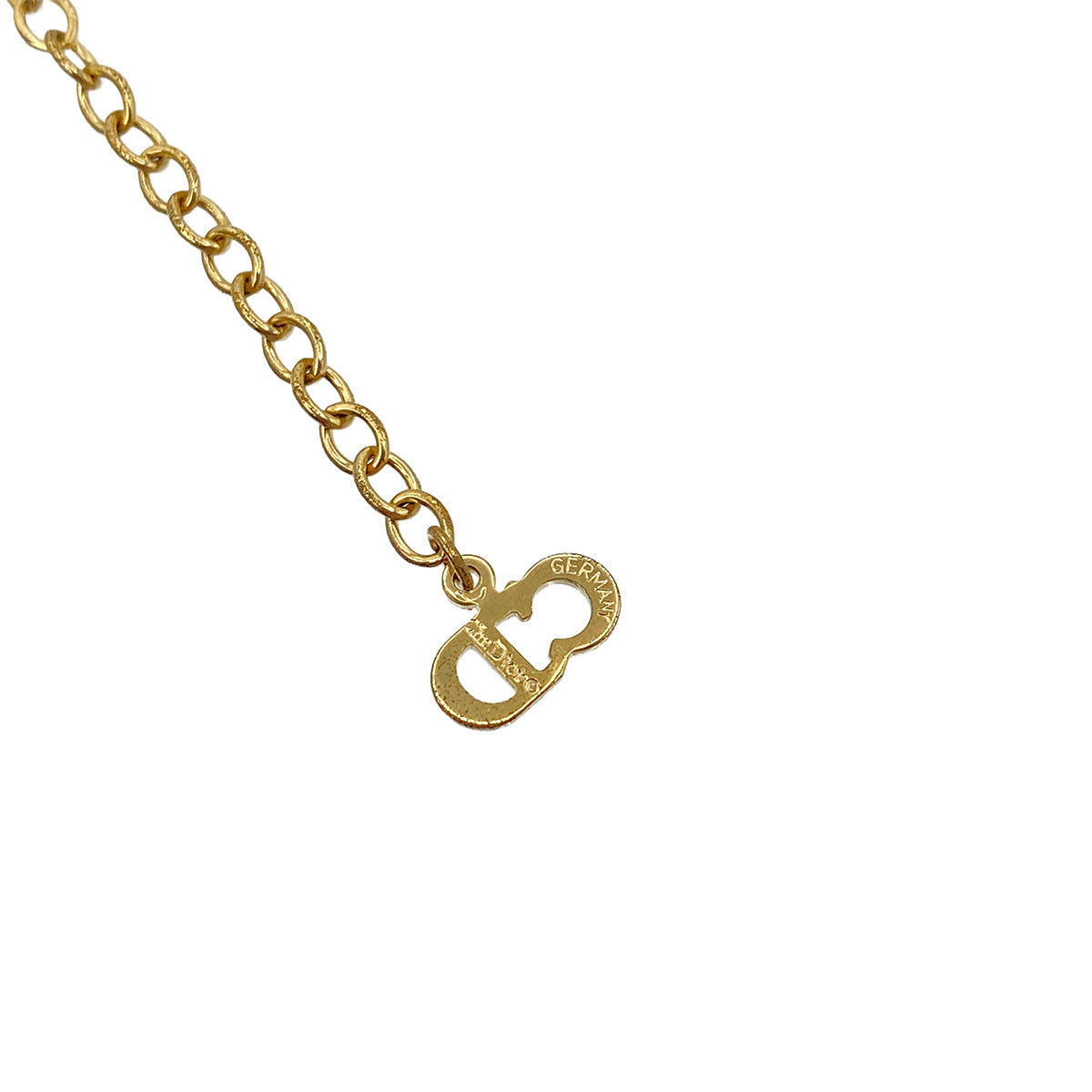 CHRISTIAN DIOR NECKLACE CD LOGO RHINESTONE GOLD ACCESSORY 90322209