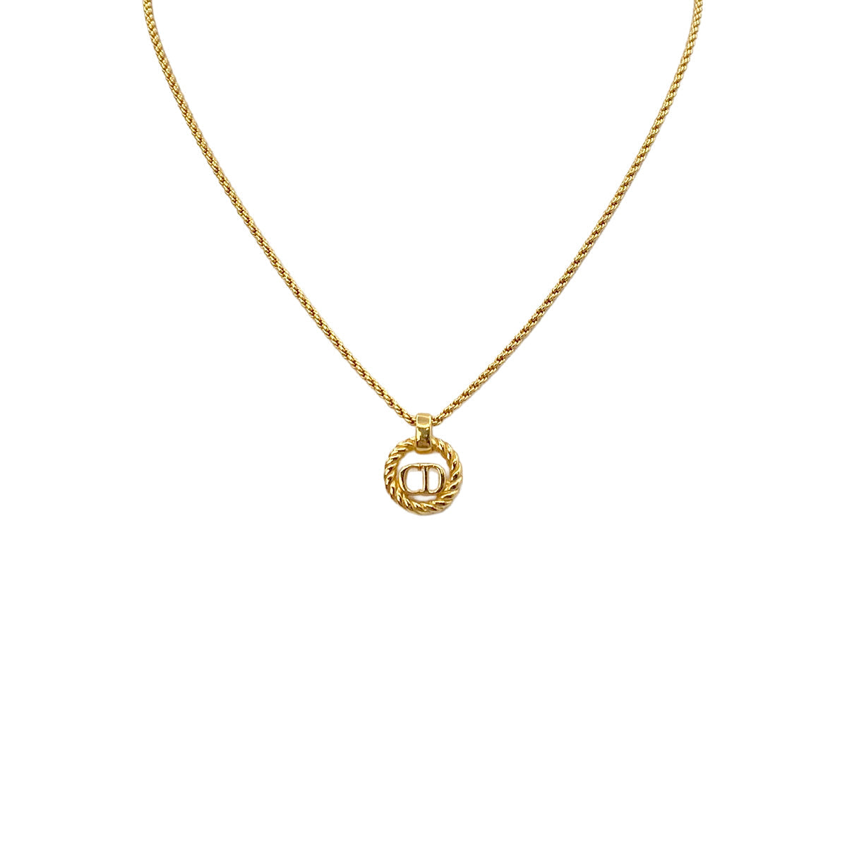CHRISTIAN DIOR NECKLACE CD LOGO ROUND GOLD ACCESSORY 90322188