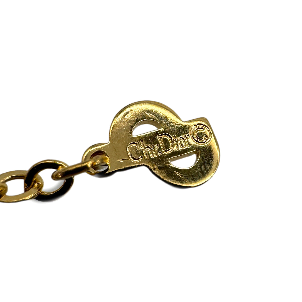 CHRISTIAN DIOR NECKLACE LOGO OVAL GOLD ACCESSORY 90323212