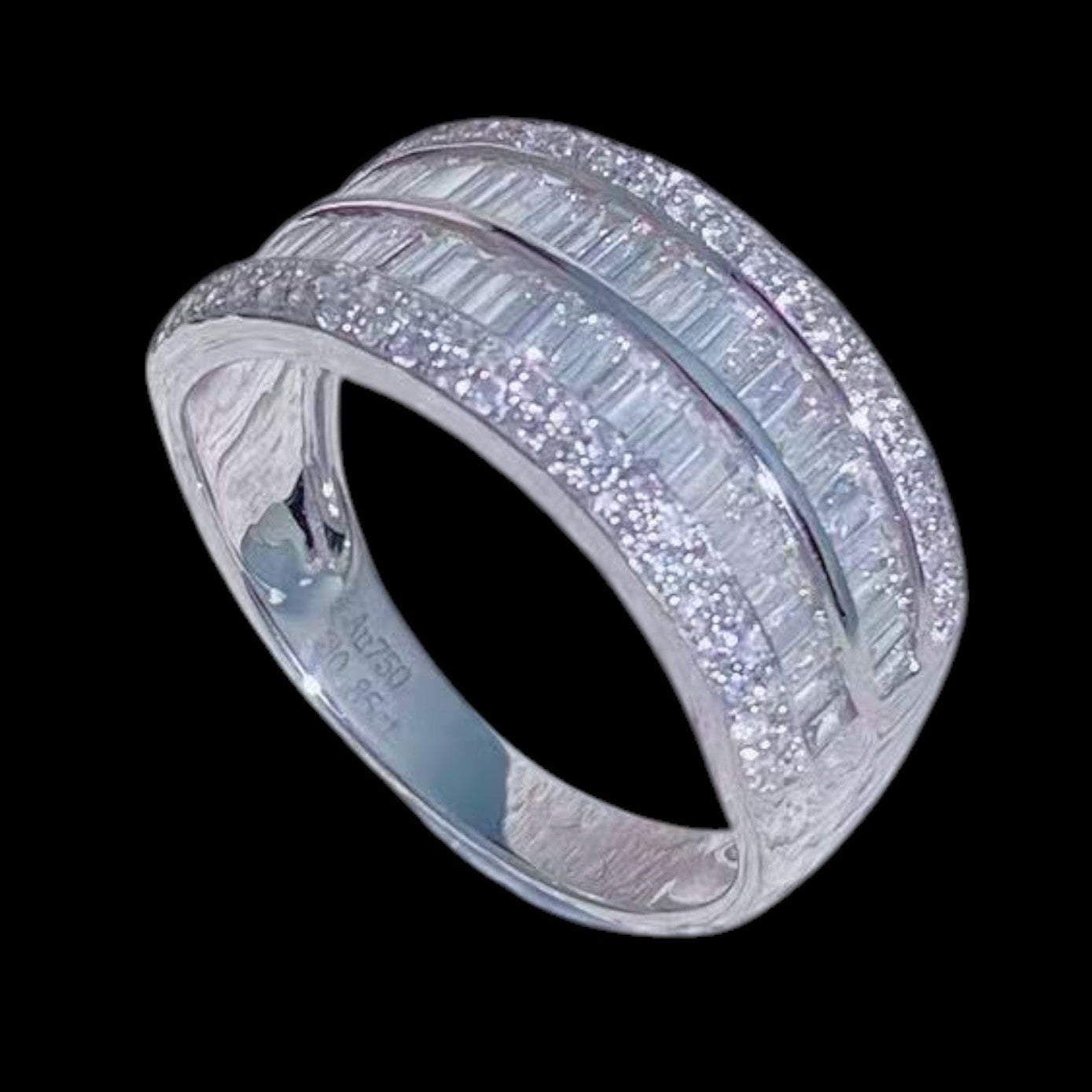 0.85ct White Diamond Wide Version Eternity Ring set in 18K White Gold