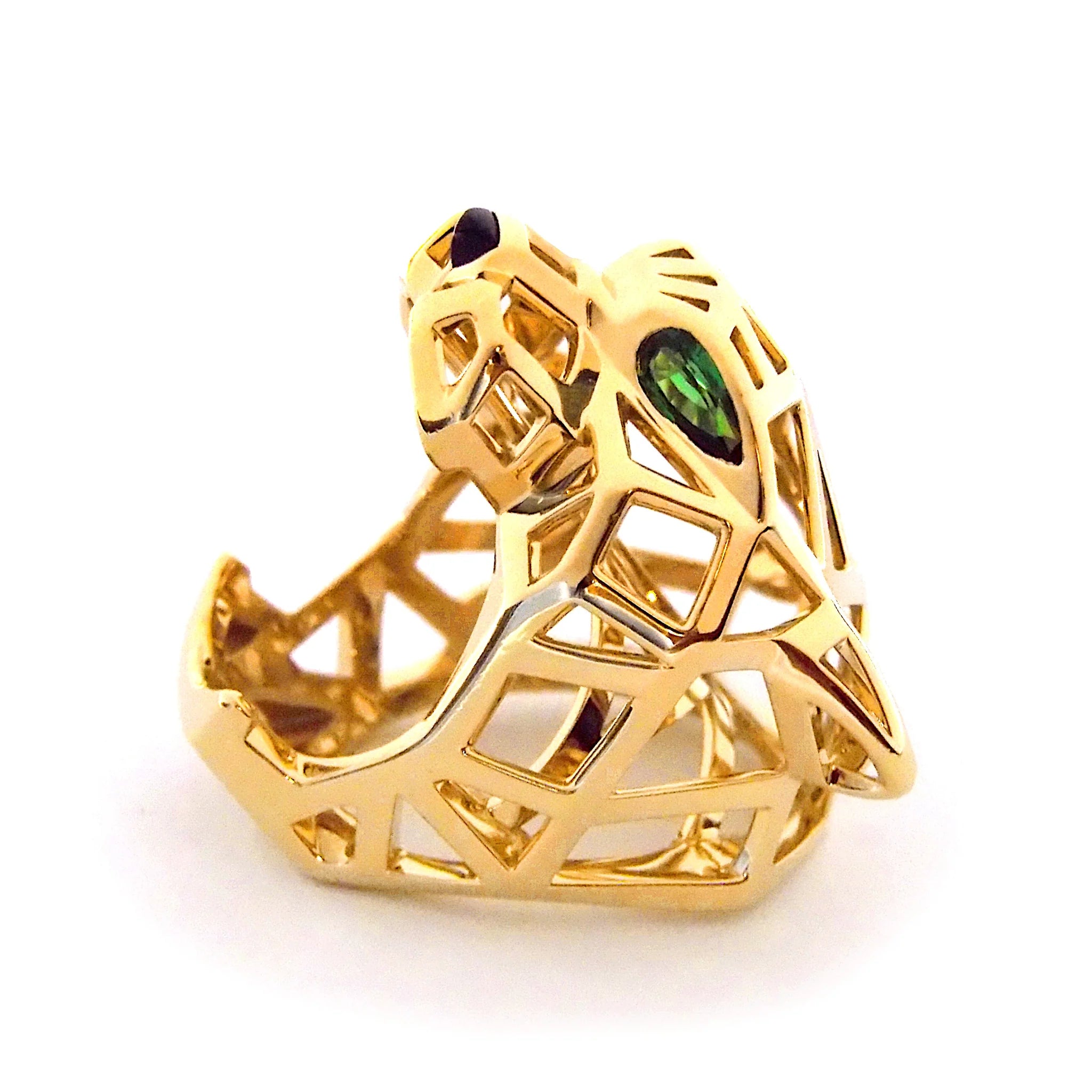 Panthère de Cartier 18K Yellow Gold Tsavorite Garnet Onyx Ring ASC5603