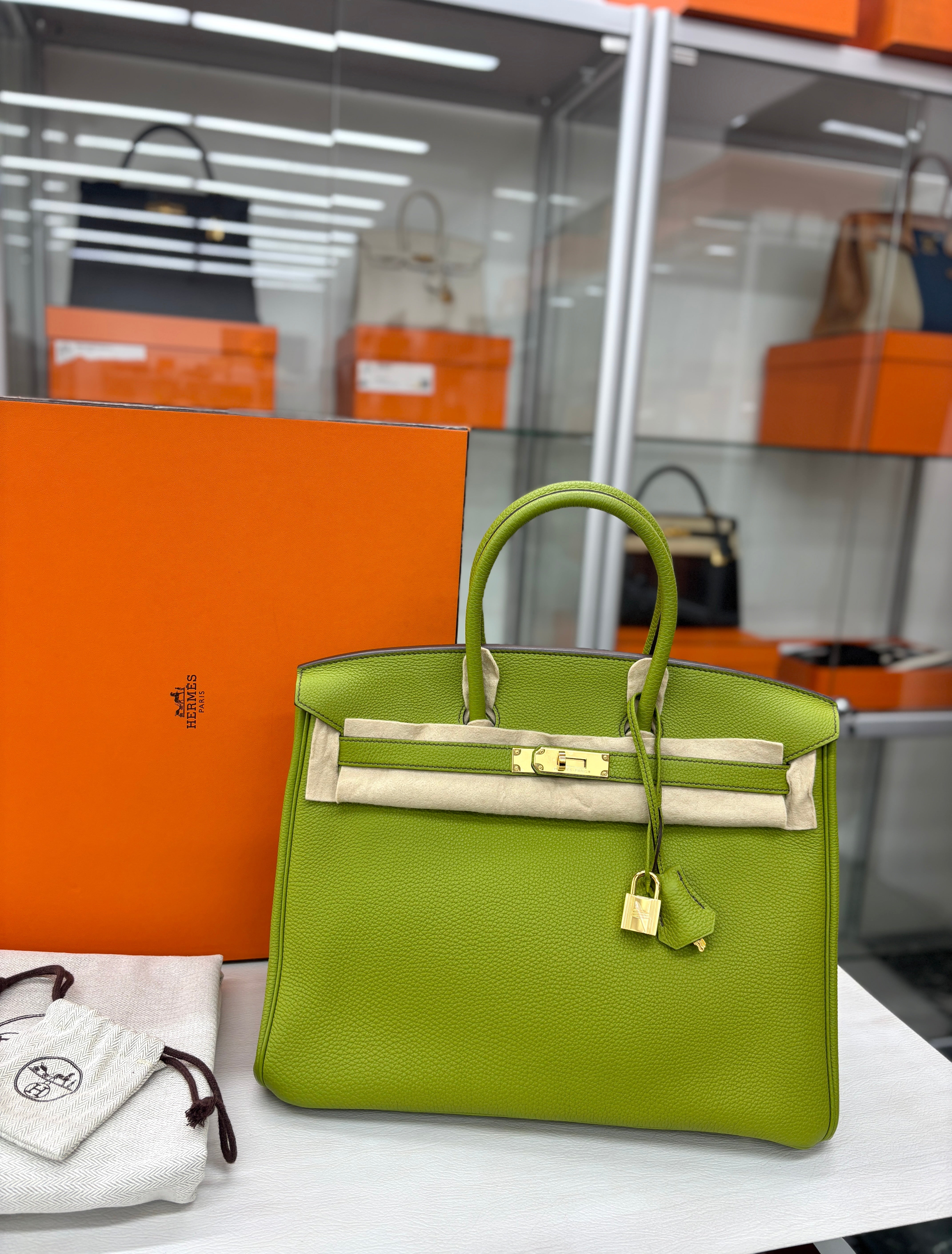 Hermès Birkin 35  Vert Anis Togo GHW