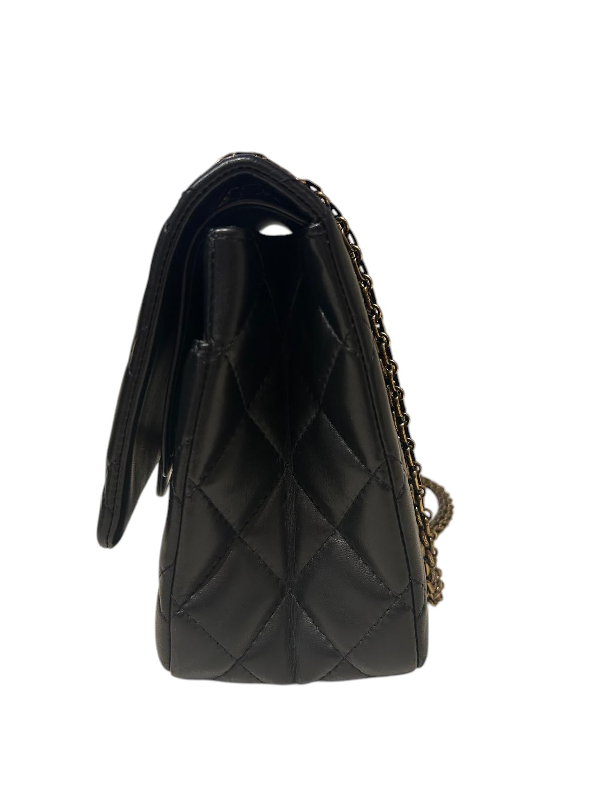 Chanel Black Large Re-issue with Gold Hardware - Full Set
