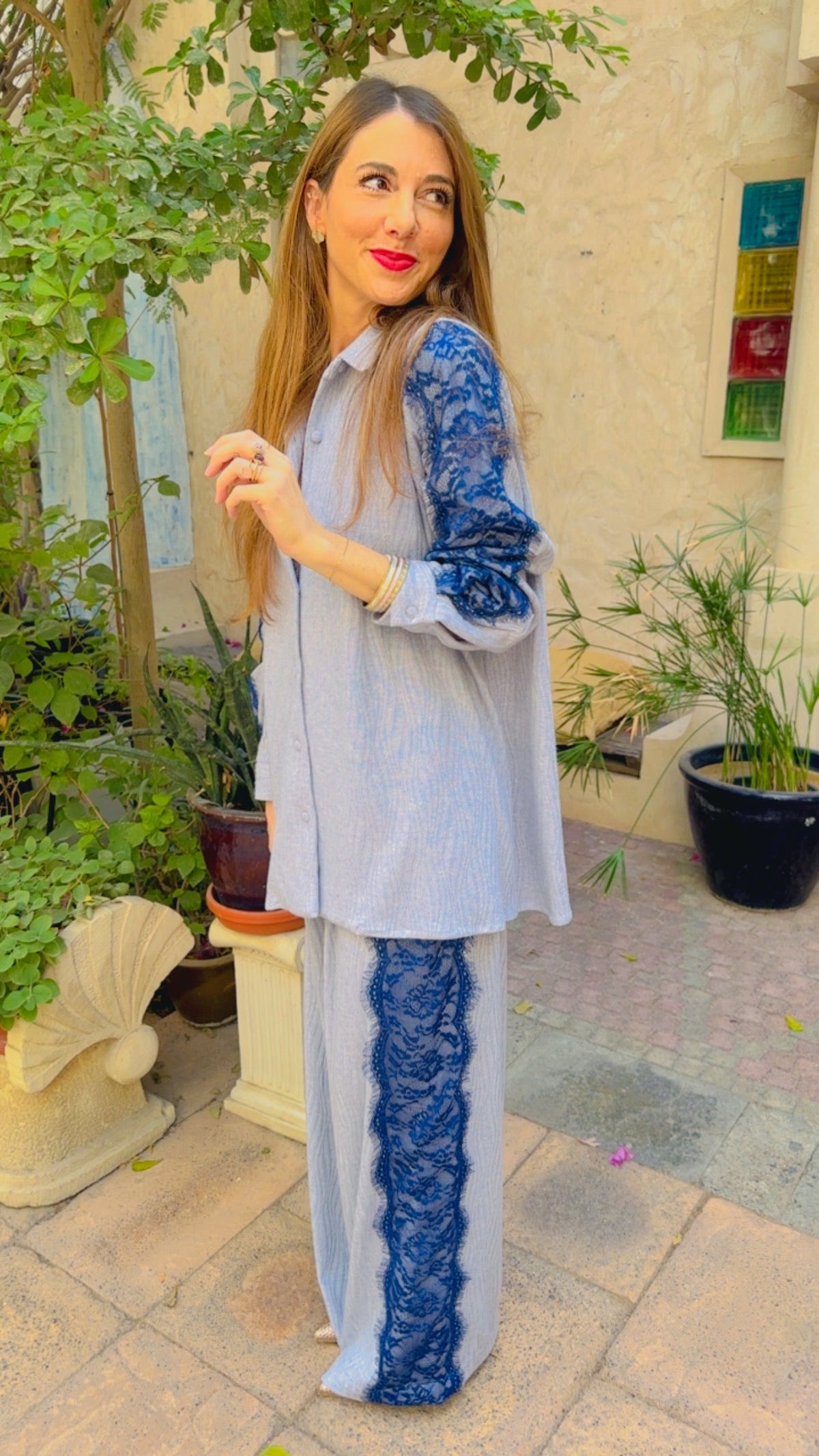 SHIRT AZALIA BLUE ZEBRA KNITWEAR FRENCH LACE MCL13492