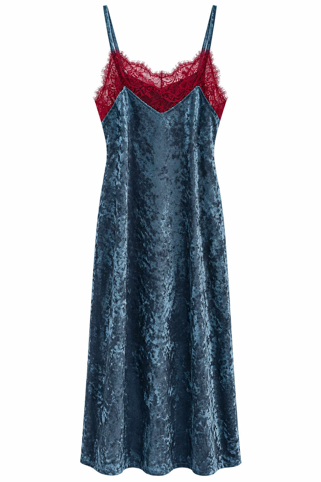 DRESS COME VELVET FRENCH LACE BURGUNDY MCL13496